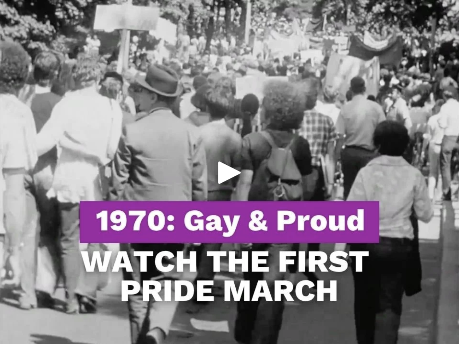 1970 First NYC Pride March, “Gay and Proud”
