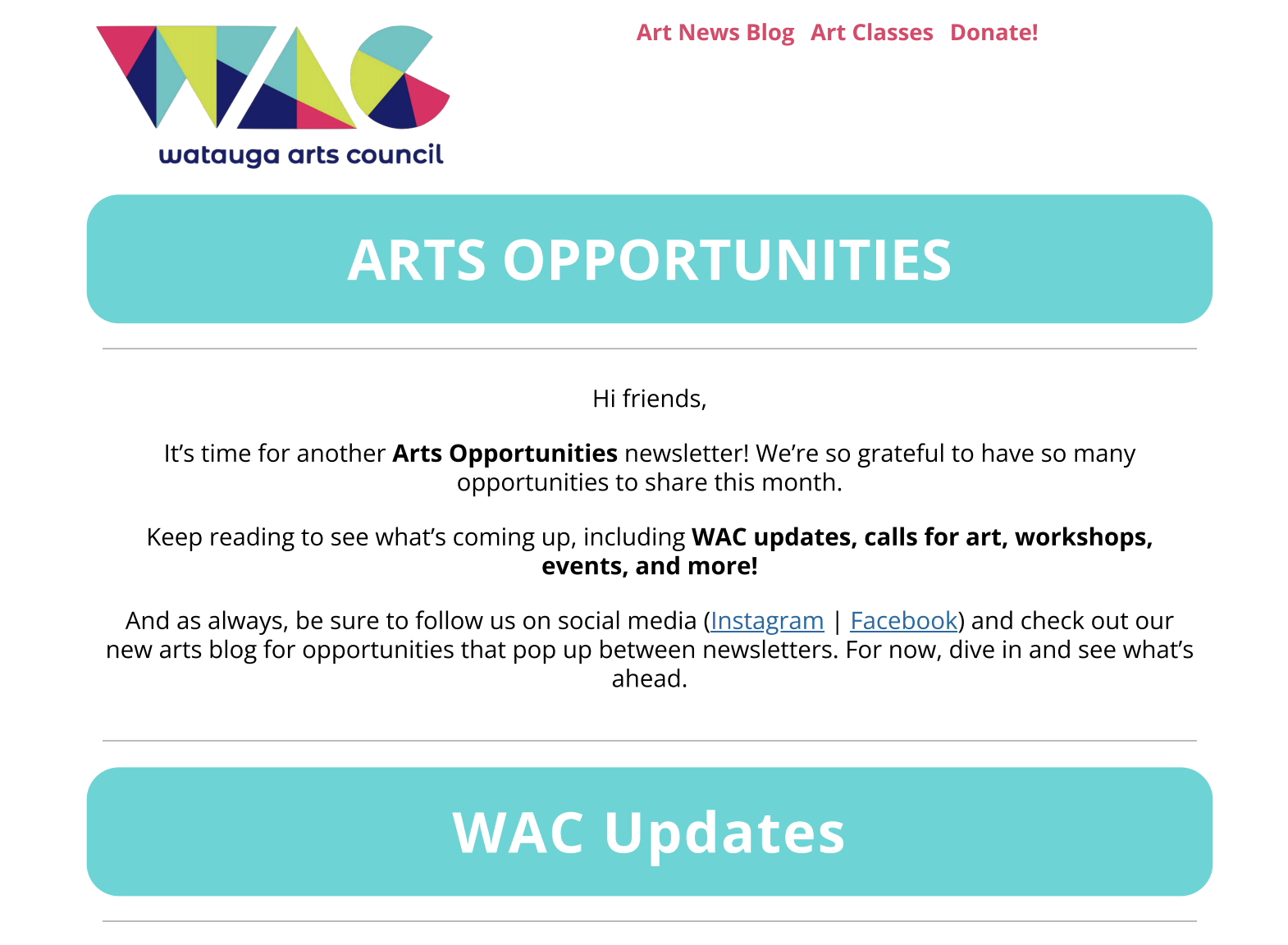 Feb. 2026 | Arts Opportunities Newsletter
