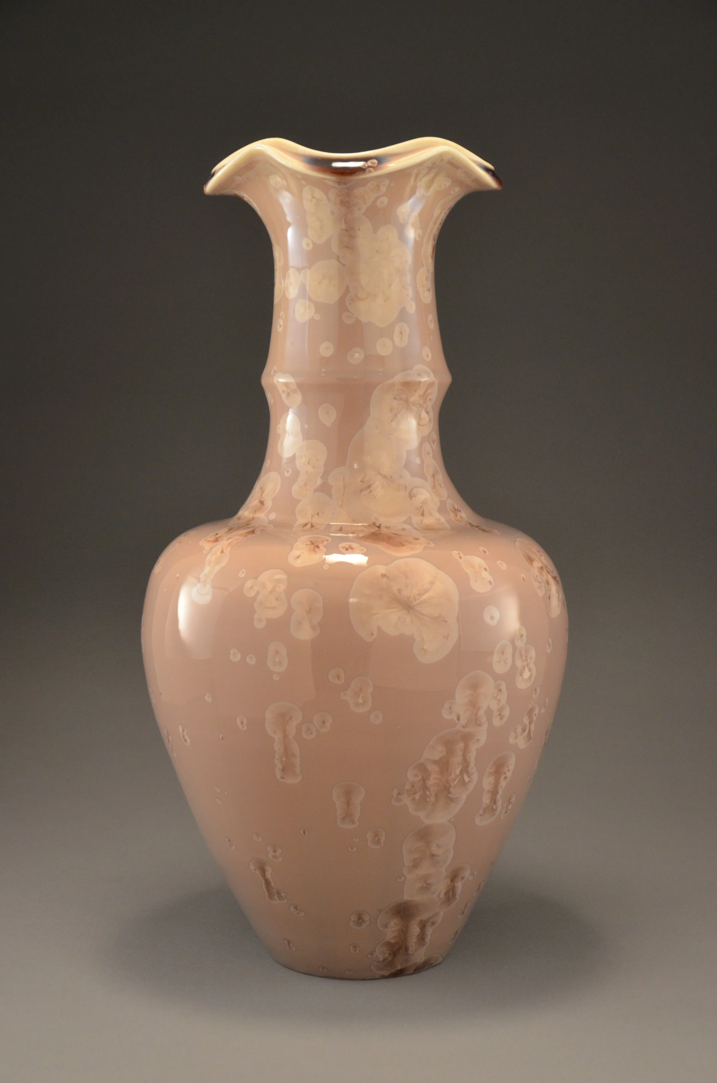 Tall Mauve Ruffle Vase by Laura Aultman