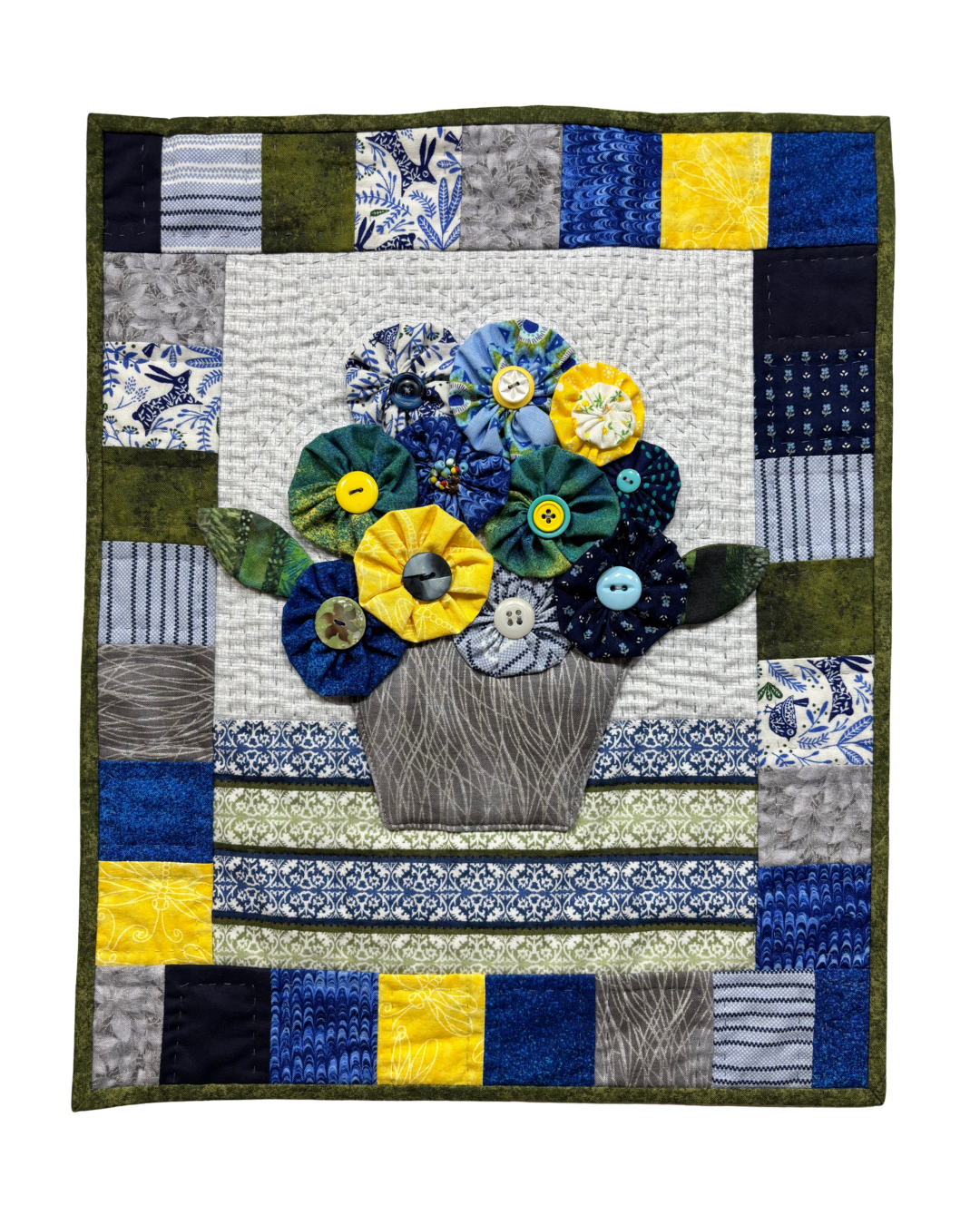 "Happy Flowers, Blue & Yellow" by Mona Alderson