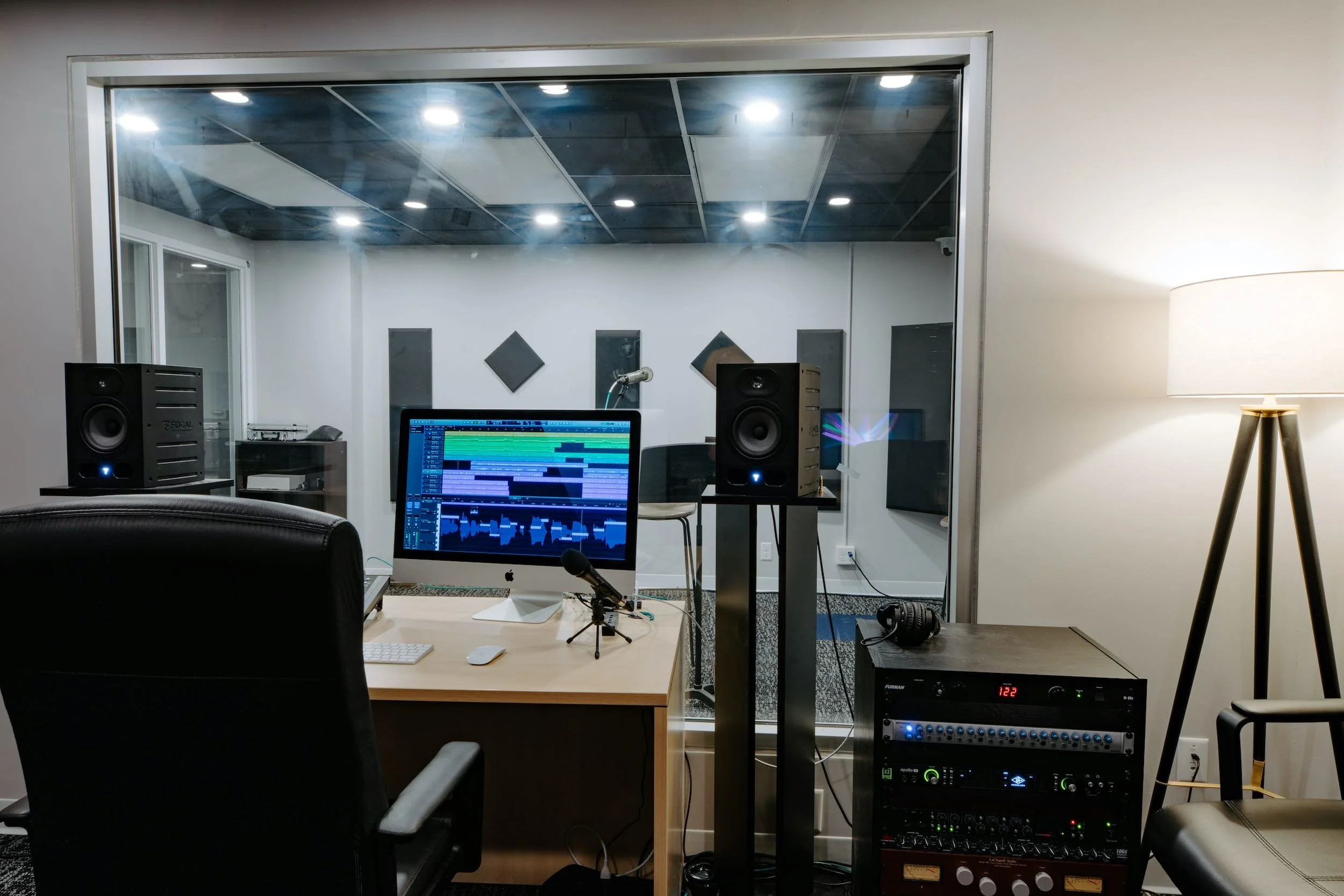 After the renovation (control room looking into recording room)