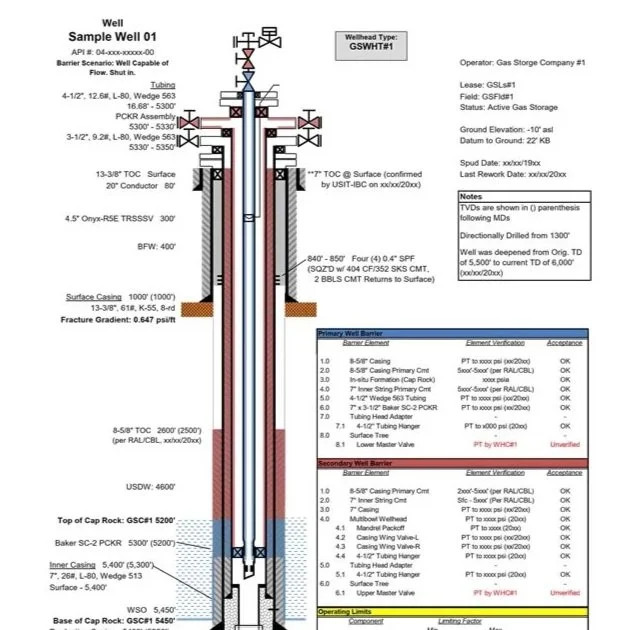 Gas Storage Wellbore Diagramming