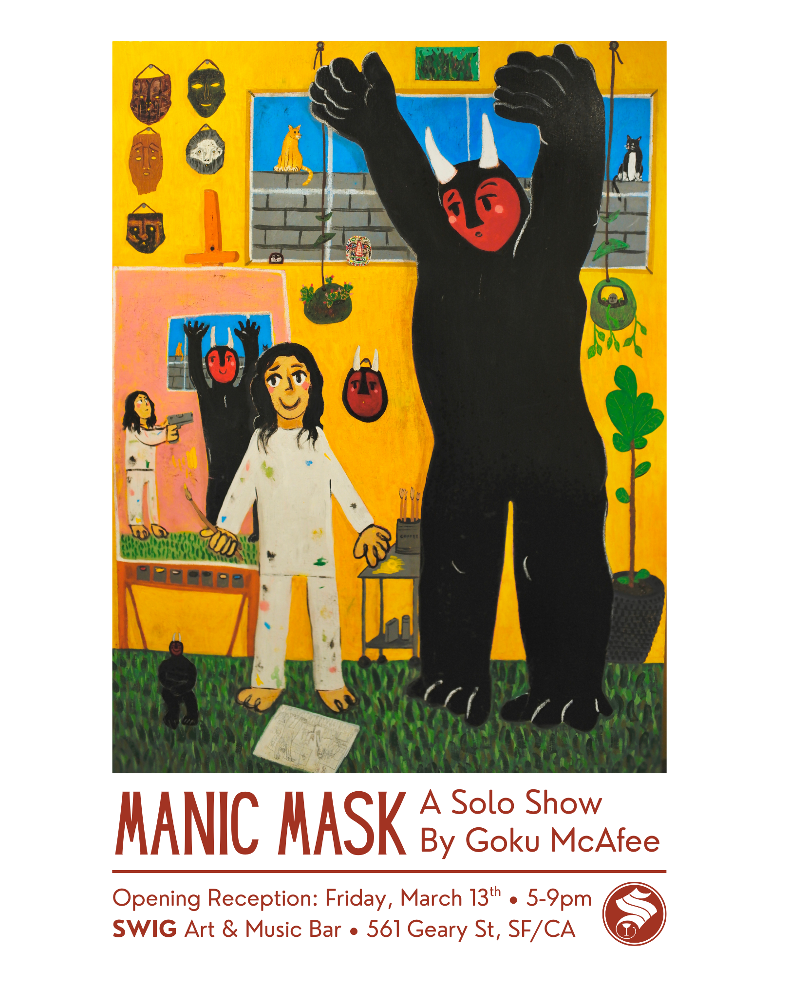 OPENING RECEPTION: MANIC MASK by Goku McAfee