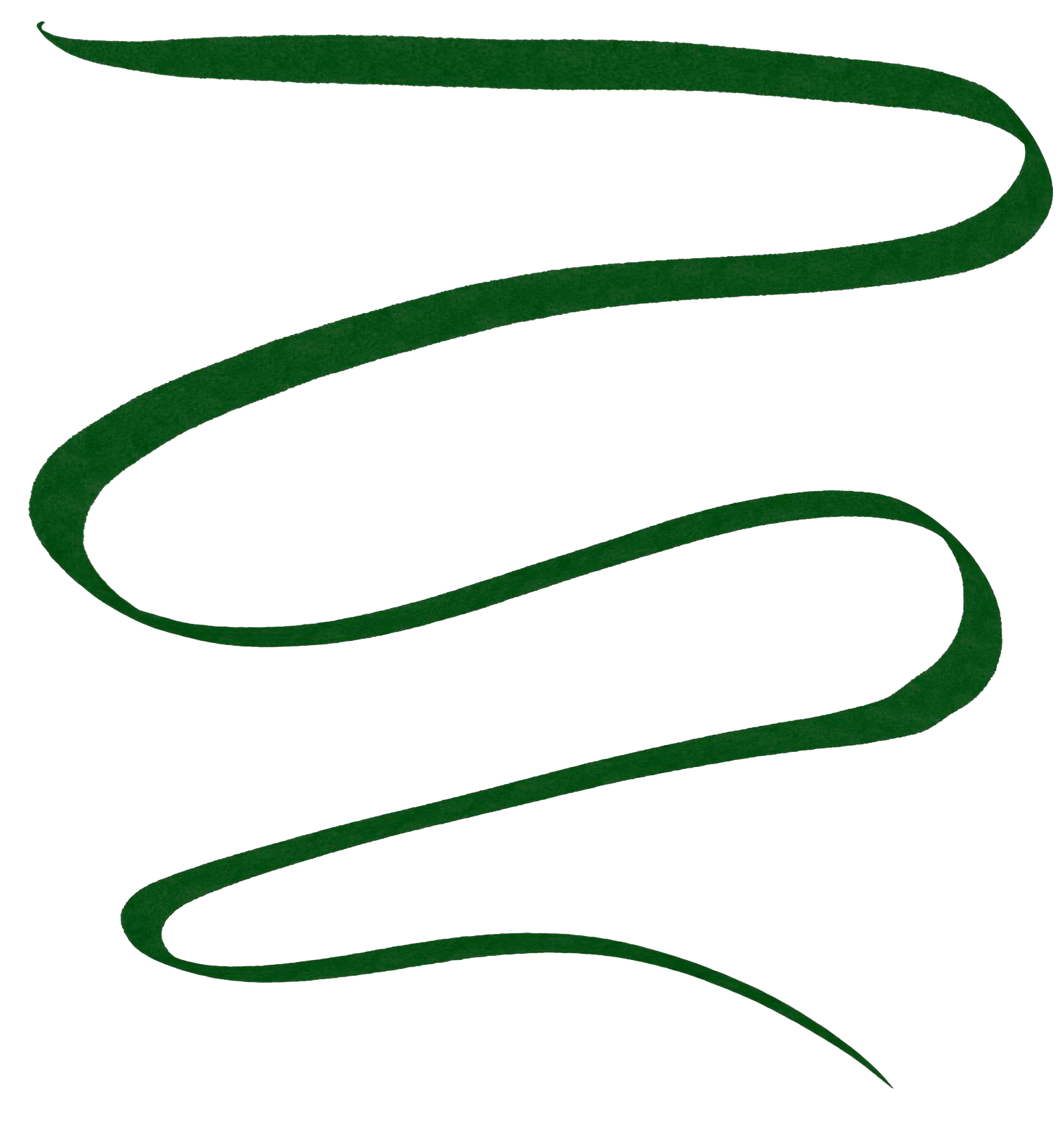 Green artistic swirl on white background