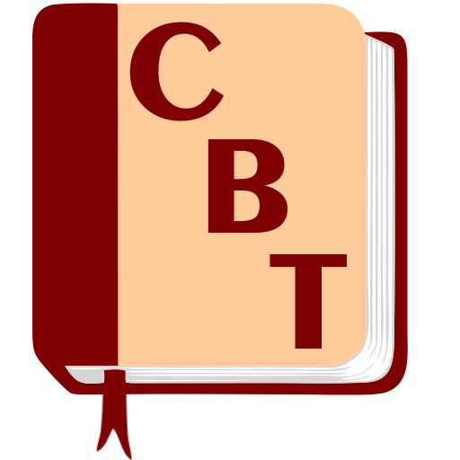 Illustration of an open book with the letters 'CBT' on the pages, representing Cognitive Behavioral Therapy.