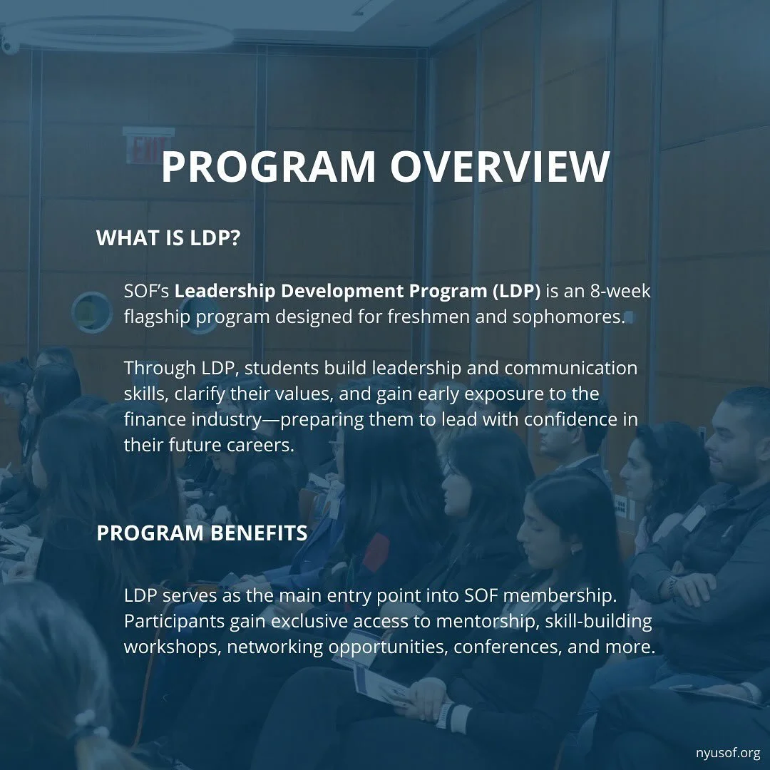 The applications for our Fall 2025 LDP class close TONIGHT!!! Here is some more information on our club and our application process!

The weekly LDP sessions will be held on Thursdays from 6:30 PM-8:30 PM (subject to change if that time conflicts wit