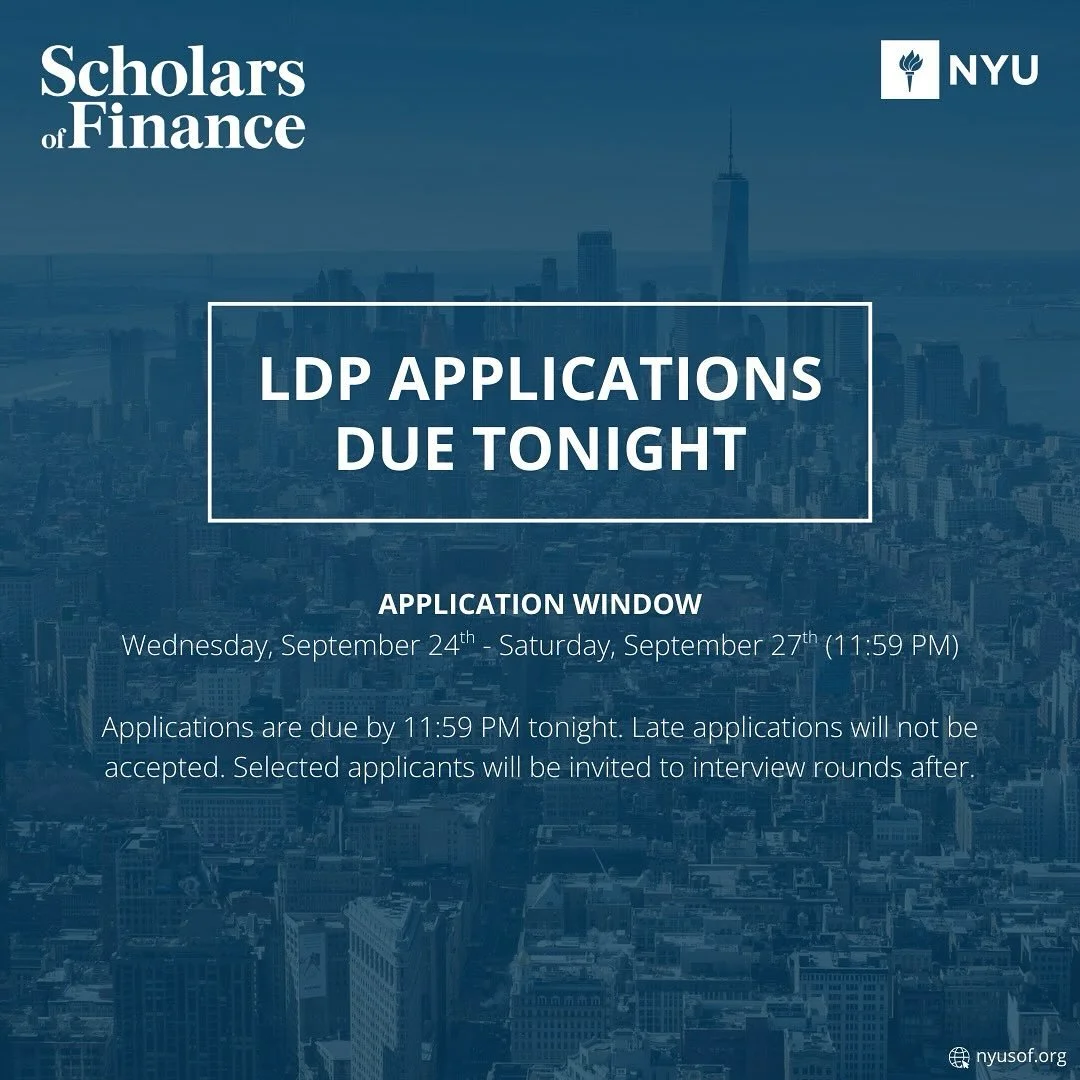LDP applications close TONIGHT at 11:59 PM!! Make sure to get any last minute submissions in before this deadline!