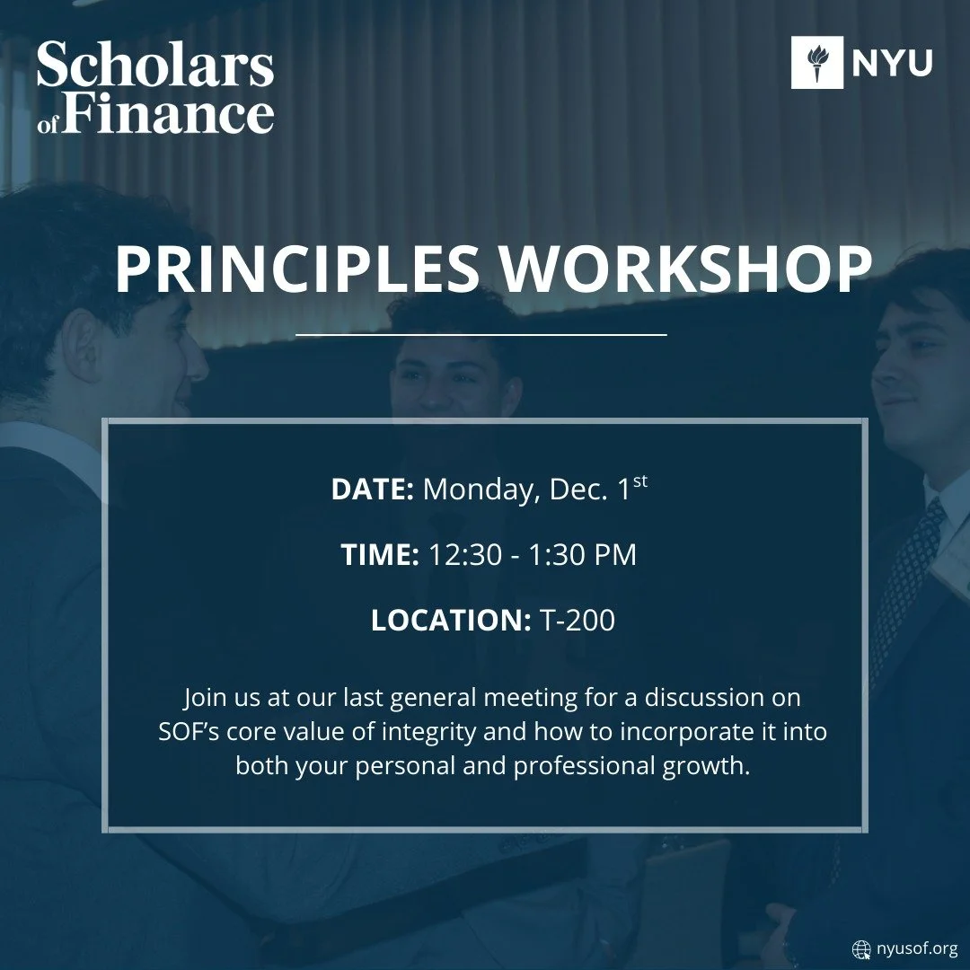 Come join us for our last general meeting of the year as we dive into SOF&rsquo;s core value of integrity and what it looks like in real life. Can&rsquo;t wait to end the semester together! 💙