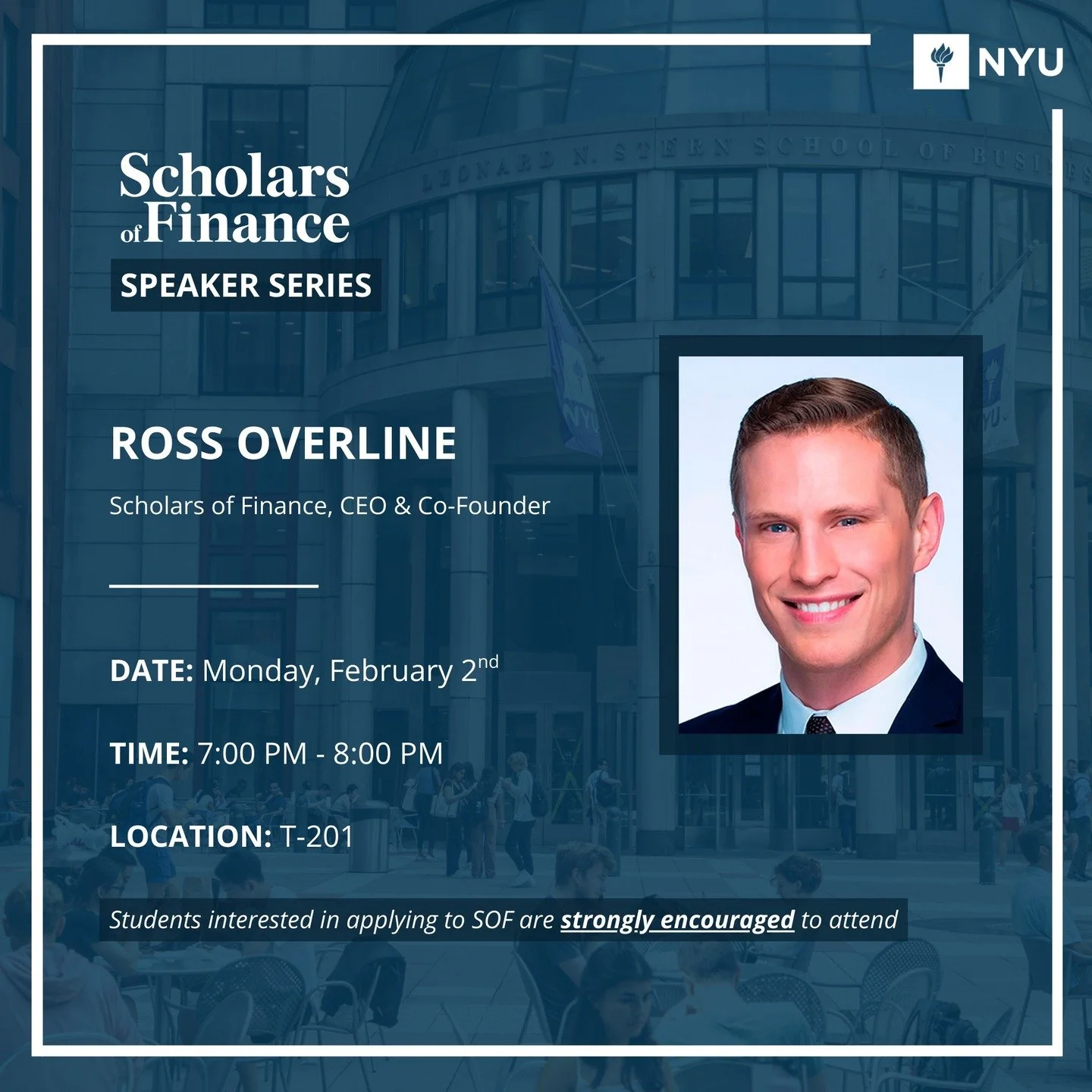 Join us for a fireside chat with SOF's CEO &amp; Co-Founder, Ross Overline, on Monday at 7:00 PM 🔥! Ross will be sharing his journey &ndash; the challenges, the growth, and what it actually takes to build a national organization. We are so excited t