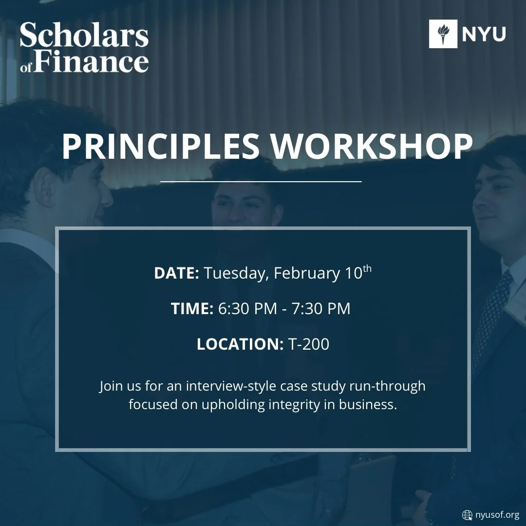 Join us on Tuesday, February 10th, from 6:30 PM to 7:30 PM in T-200 for an interview-style case study run-through focused on upholding integrity in business.

Students applying to SOF this semester are strongly encouraged to attend, as we will cover 
