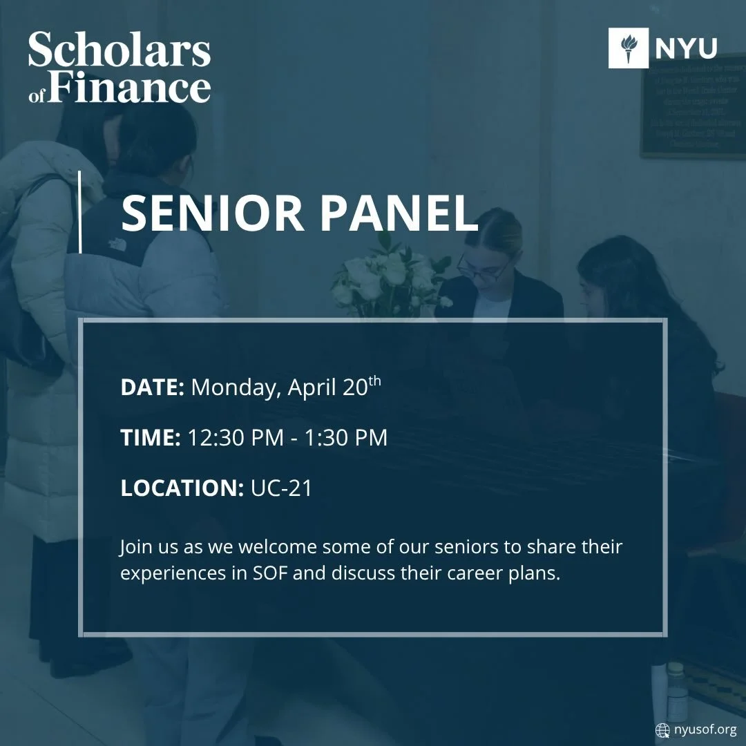 Join us this Monday during common hour for a panel with some of our seniors!