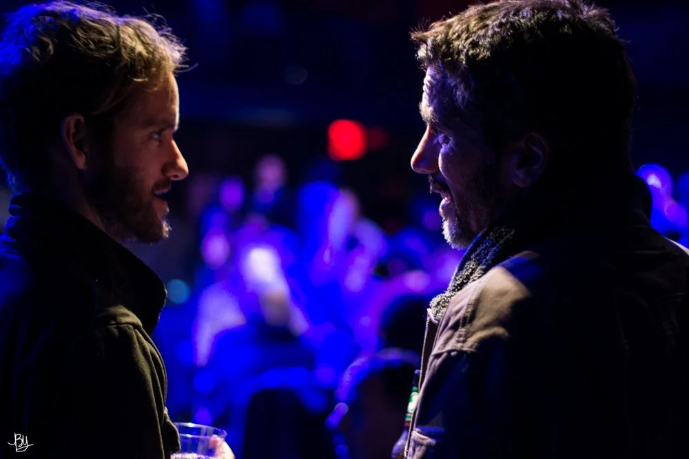 Attendees having a chat on the final night of the festival.