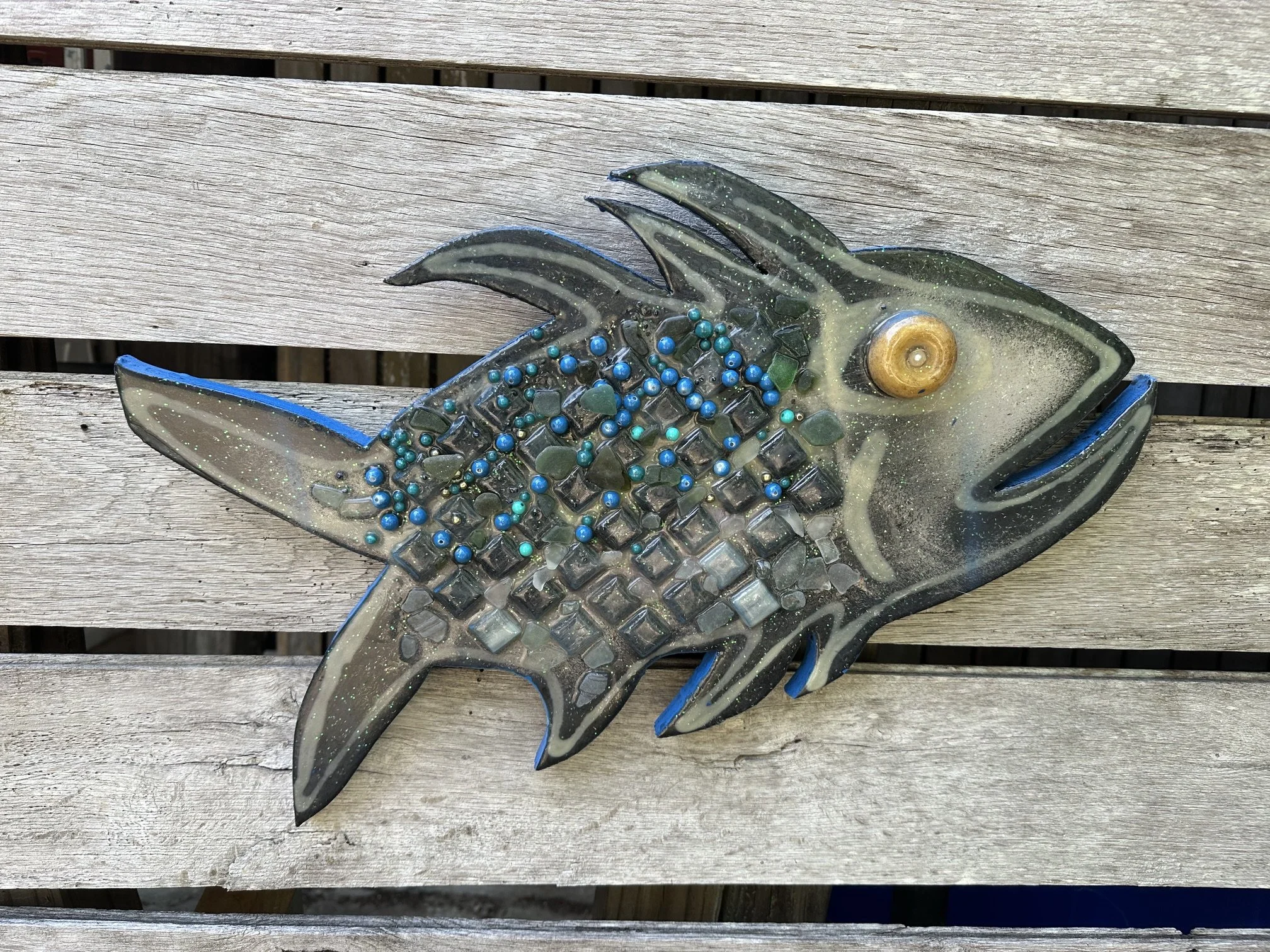 Black and Blue Glow Fish
24" X 14"   $180