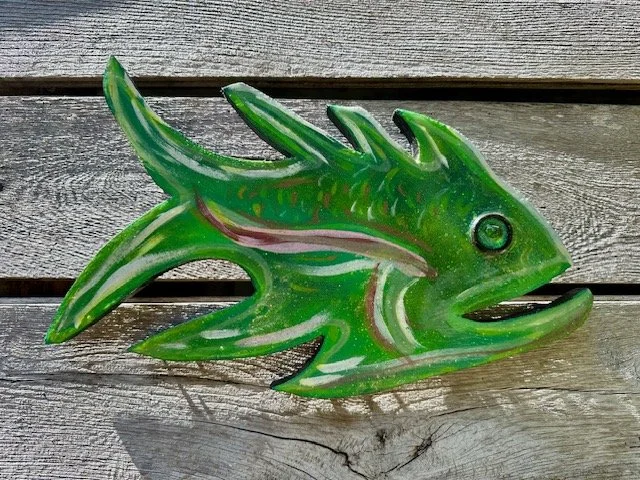 Sea glass eye 
16" x 9"   $80.