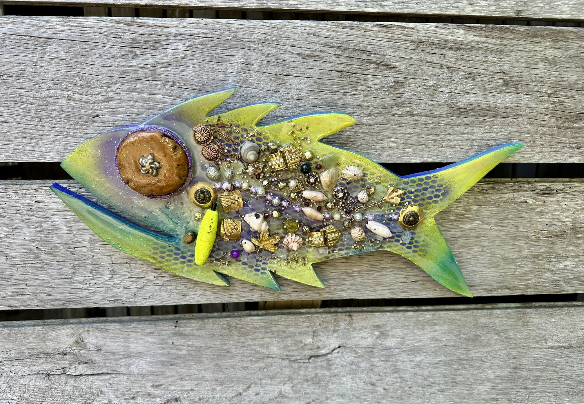 Golden Glow Earing 
21" X 9" $175