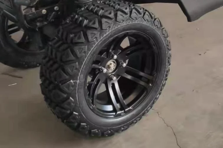 14 inch black aluminum rim with offroad tire