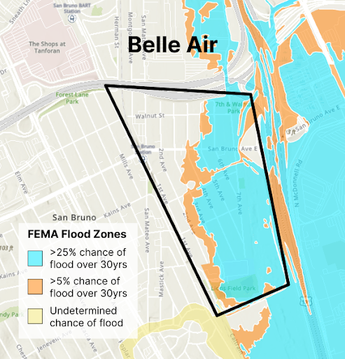 FEMA flood map of Belle Air [FEMA NFHL]