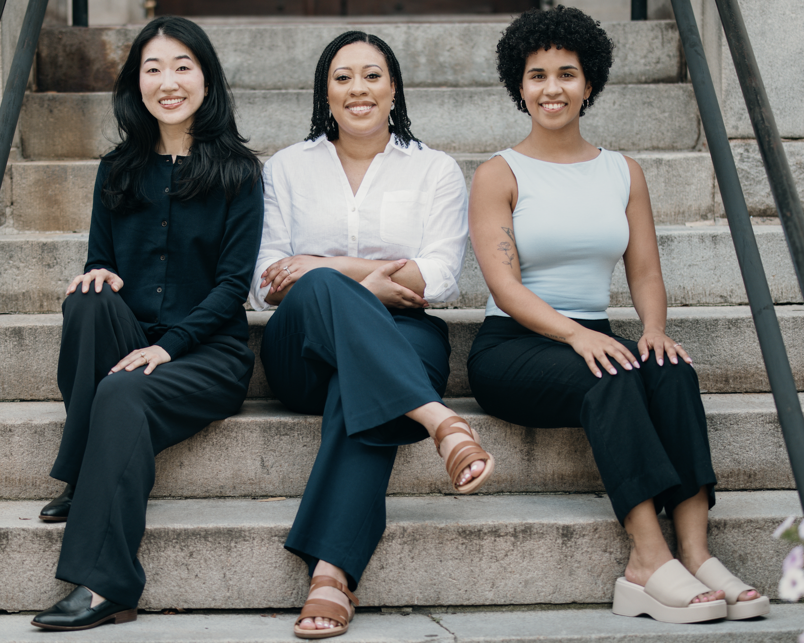 Photo of Rebecca Kim Yoo, Briana Farlow Reynolds, and Chadé Walker - trauma-informed BIPOC therapists in Atlanta, Georgia who accept health insurance
