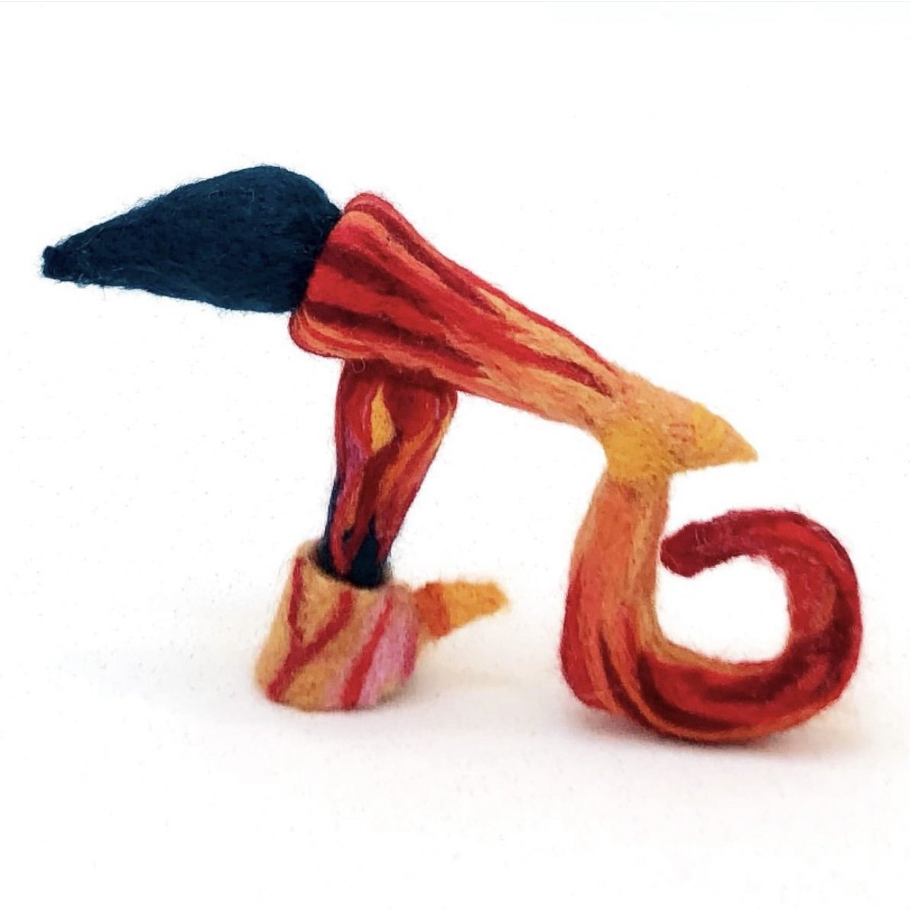 Chai Fire (2022) felted wool 6" x 7" x 1.5" not available