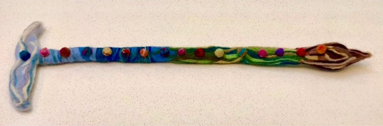 Tree Trunk, Grass, Sea, Clouds... Breeze (2022) felted wool 17" x 6" x 2.5" $250