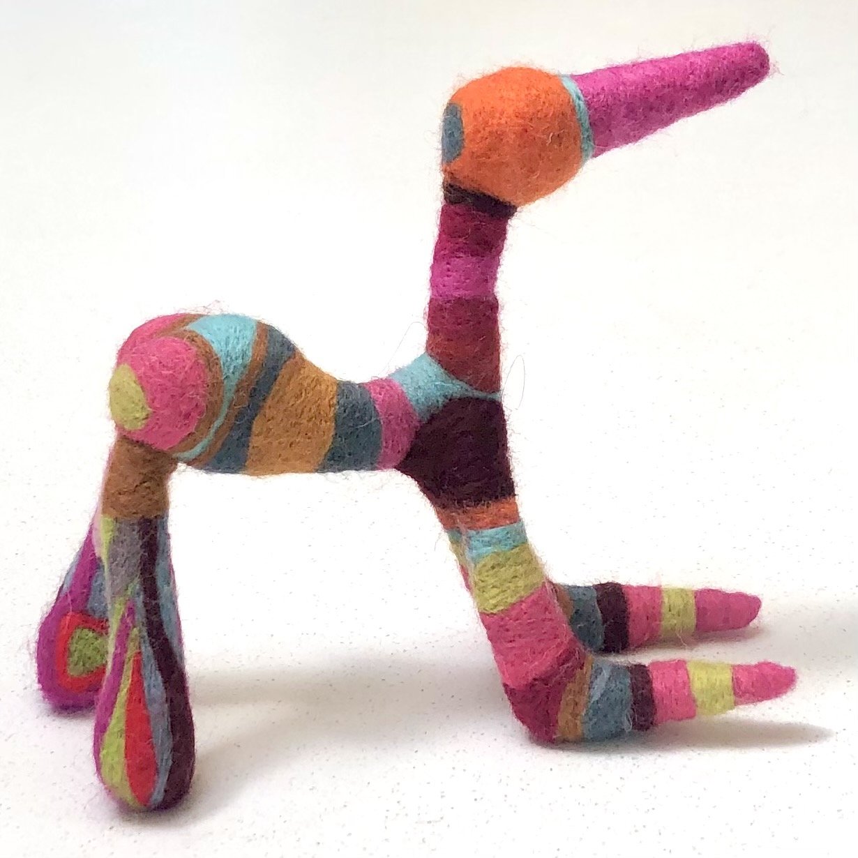 Mod Walk (2022) felted wool 7" x 3" x 7.5" not available