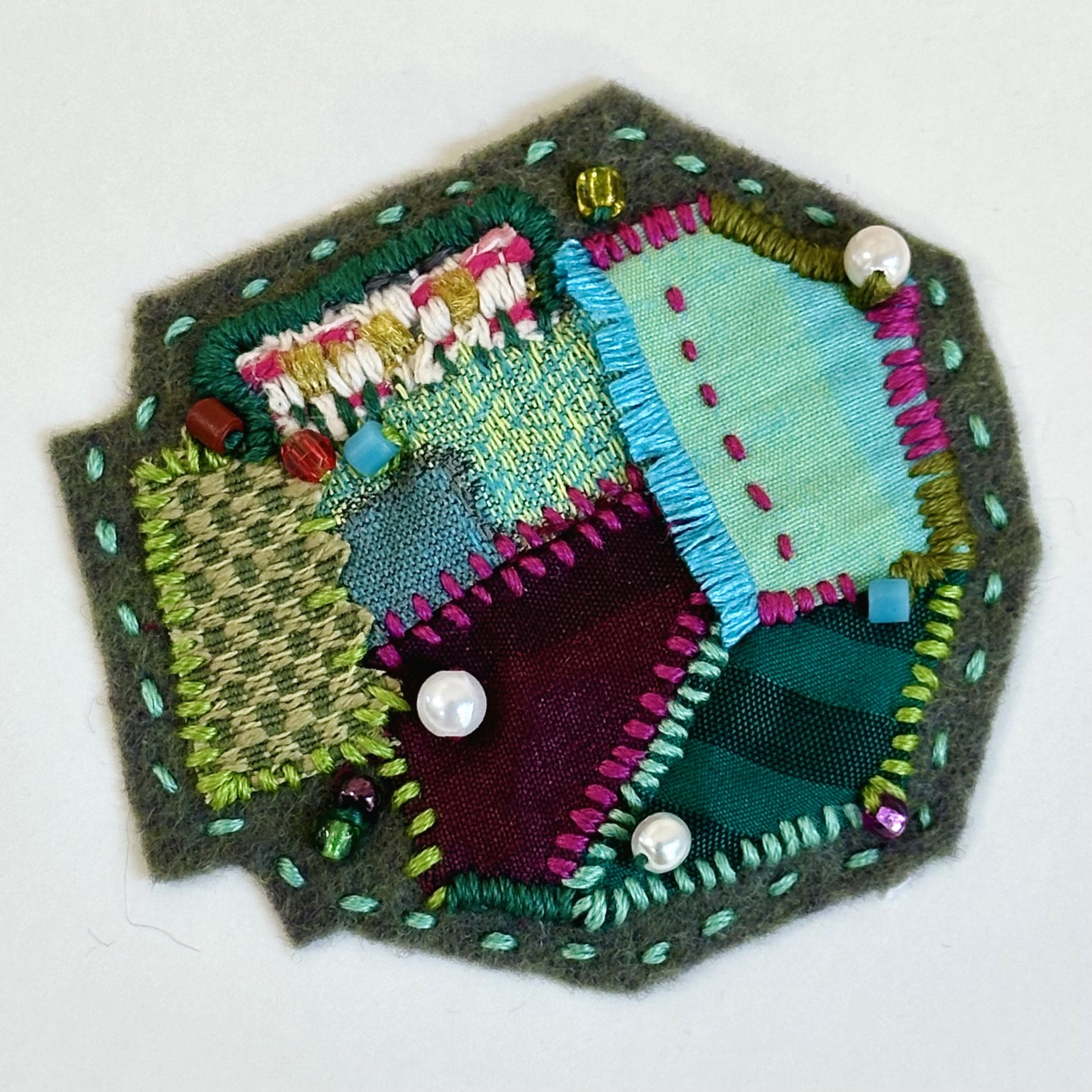 Garden Trail (2024) embroidery thread, trim, and beads, on fabric and felt 0" x 0" not available