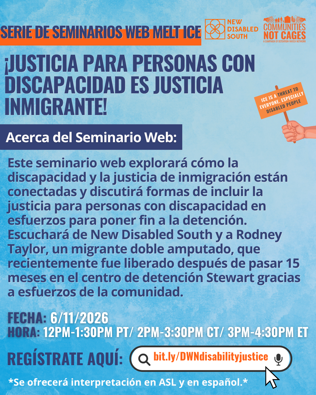 Webinar Series: Melt ICE! Disability Justice is Immigrant Justice!&nbsp;