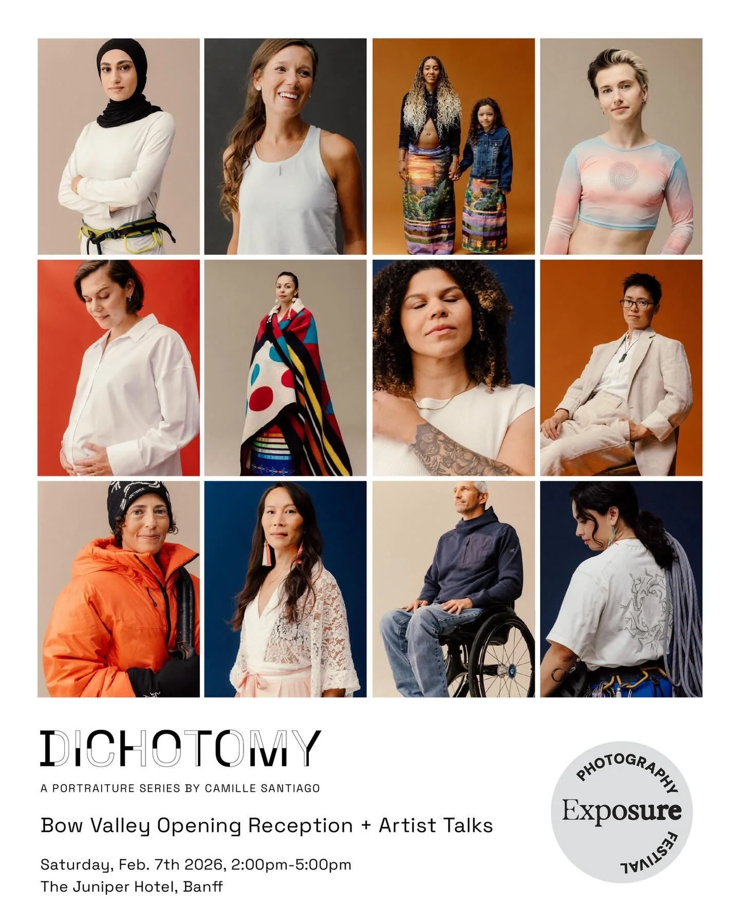 I am honoured to be speaking about my portraiture work and DICHOTOMY alongside photographers and curators Craig Richards, Christina Cuthbertson, Ryan Van Der Hout, Steve Speer and George Webber on Saturday, February 7th, 2-5pm at The Juniper Hotel, B