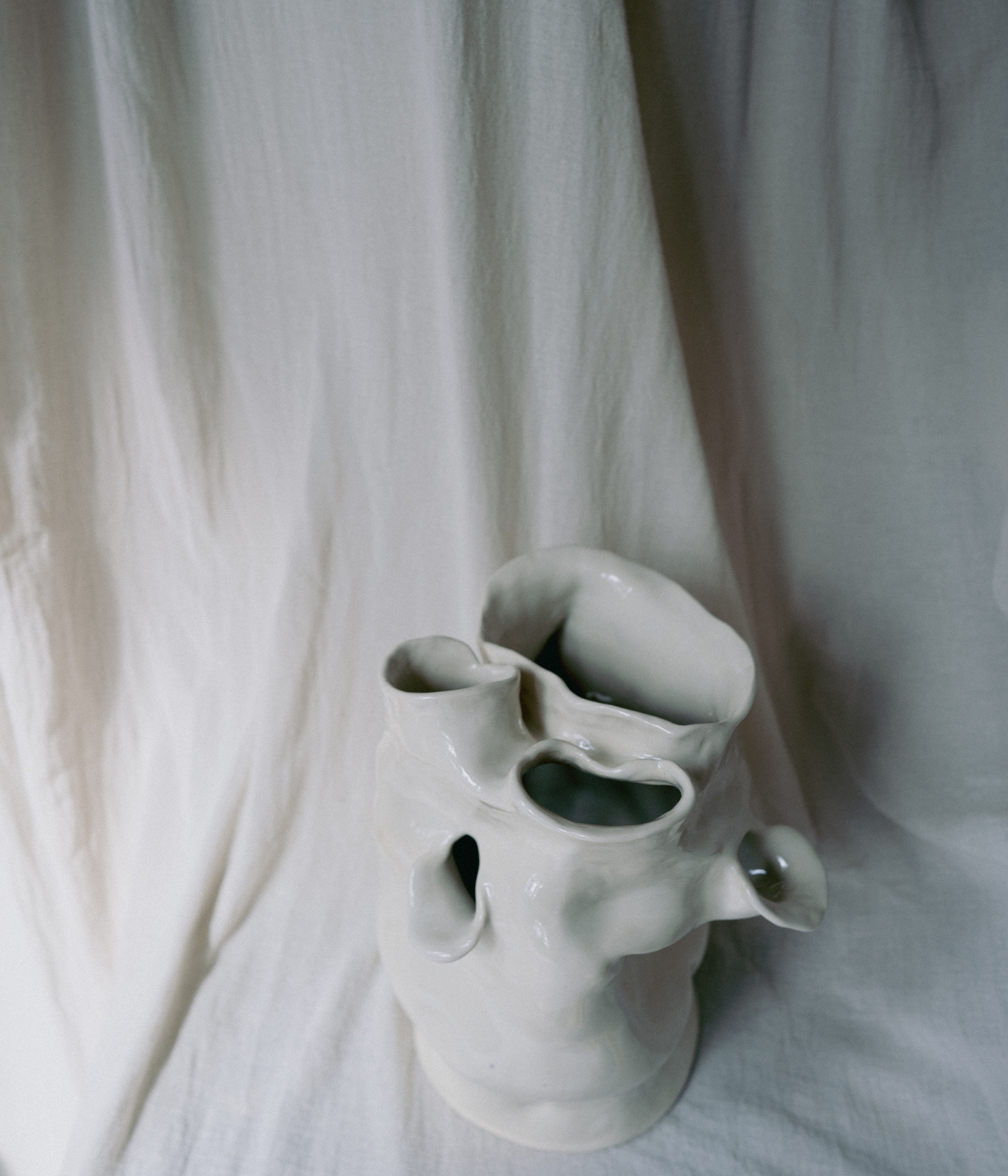 stoneware, clear glaze, 16x8x8 in