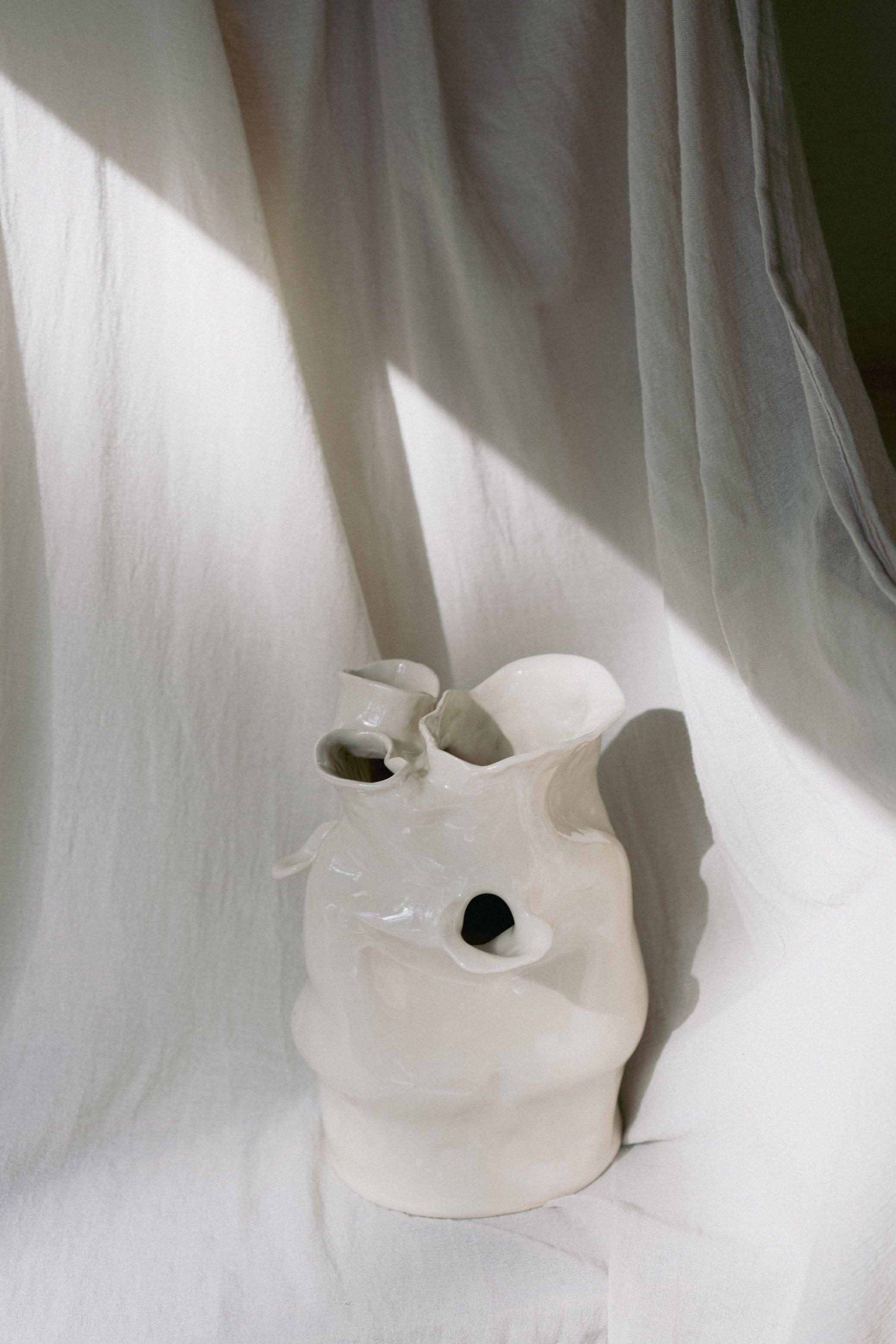 stoneware, clear glaze, 16x8x8 in