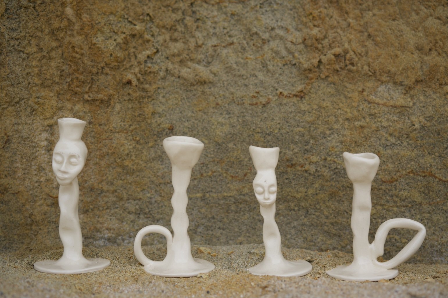 stoneware, clear glaze, 4x1.5 in