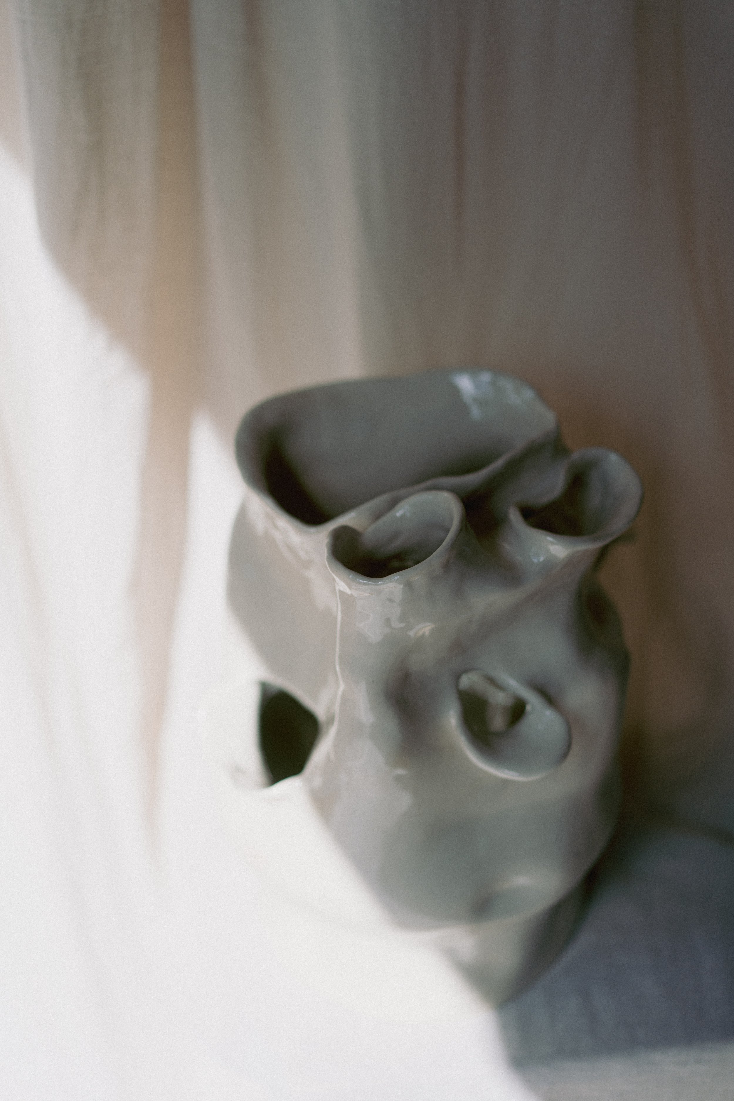 stoneware, clear glaze, 16x8x8 in