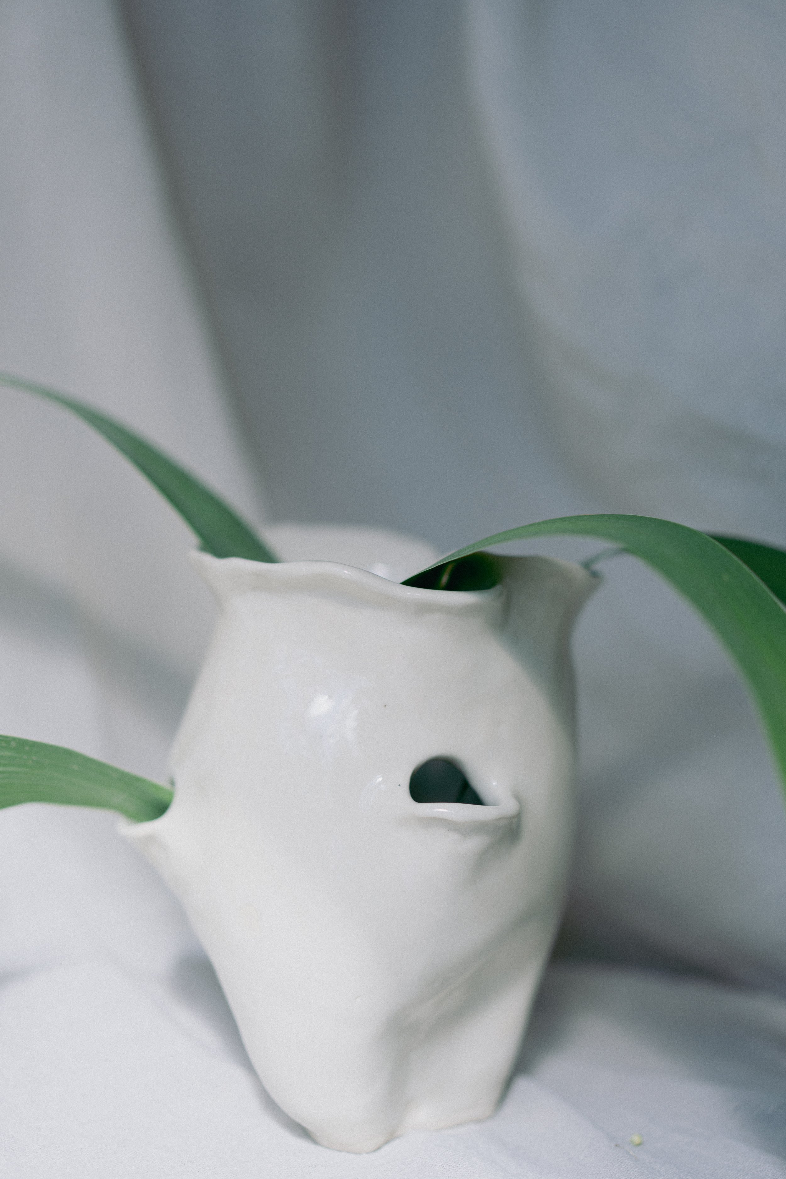 stoneware, clear glaze, 8x5x5 in