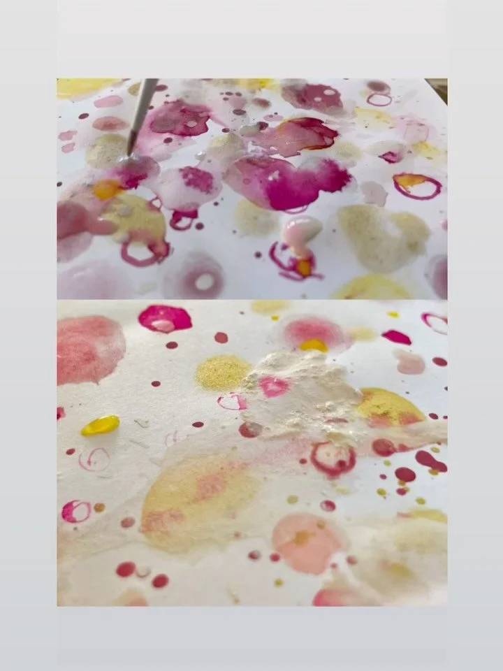 🌱🫧🔴
Just as the tiny buds are formed on bare branches, God create in us a pure heart

🎵 
ハレルヤ私に
聖い心を造り
楽しみと喜びで
満たしてください

&mdash; @ruahworship song is what my heart wanted to pray as I painted the essence of this season 🥹💕