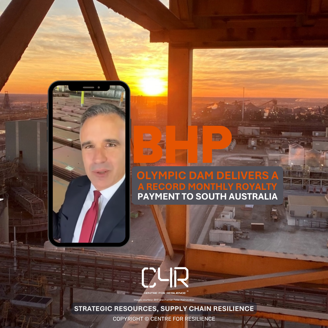 OLYMPIC DAM DELIVERS A RECORD MONTHLY ROYALTY PAYMENT TO SOUTH AUSTRALIA