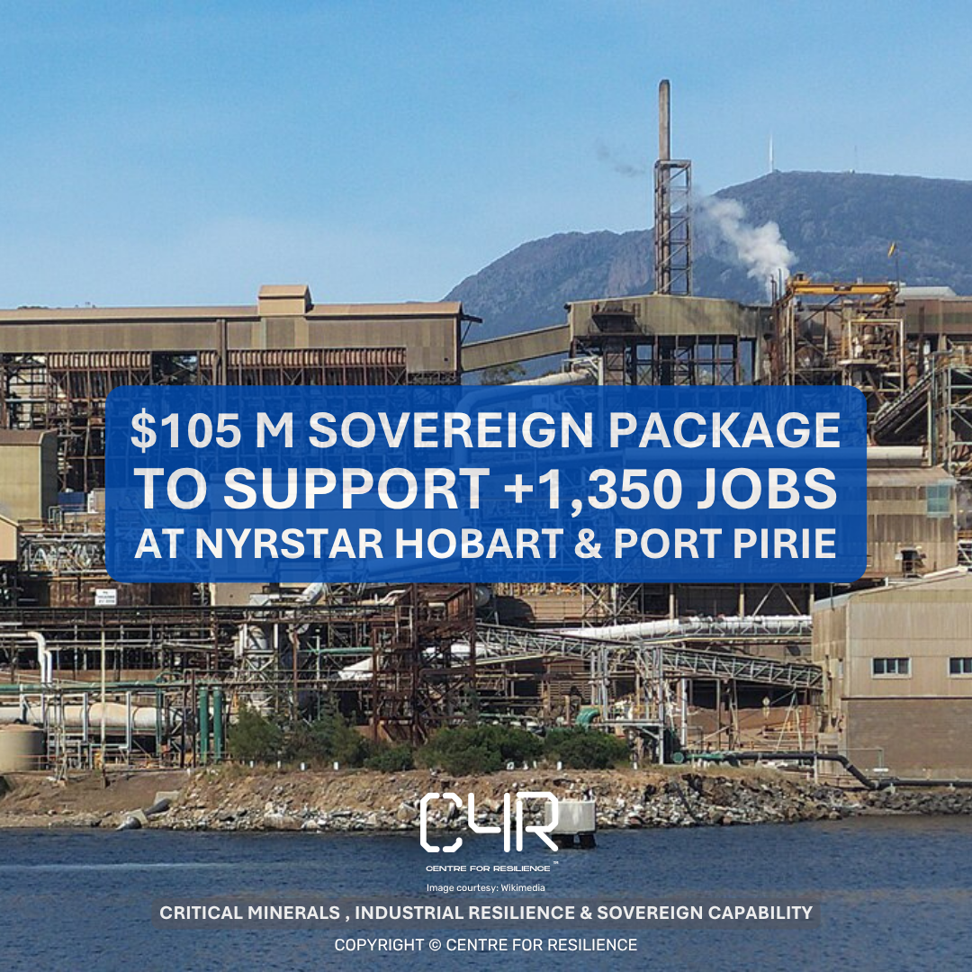 1350 Jobs at Port Pirie and Hobart now a Sovereign Critical Minerals Test