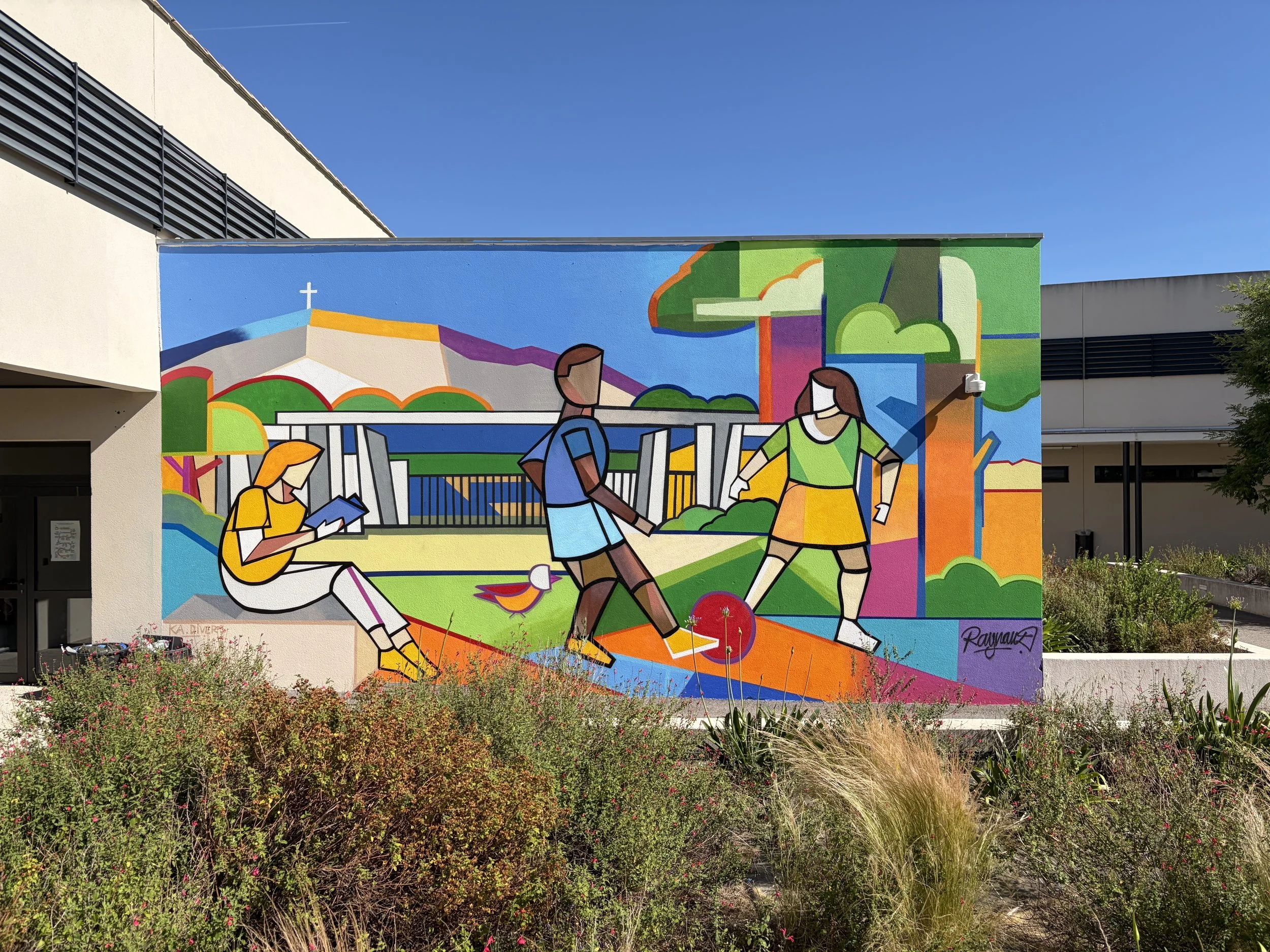Fresque pour l'école de La Nativité à Aix en Provence , 
8mx4,50 m
