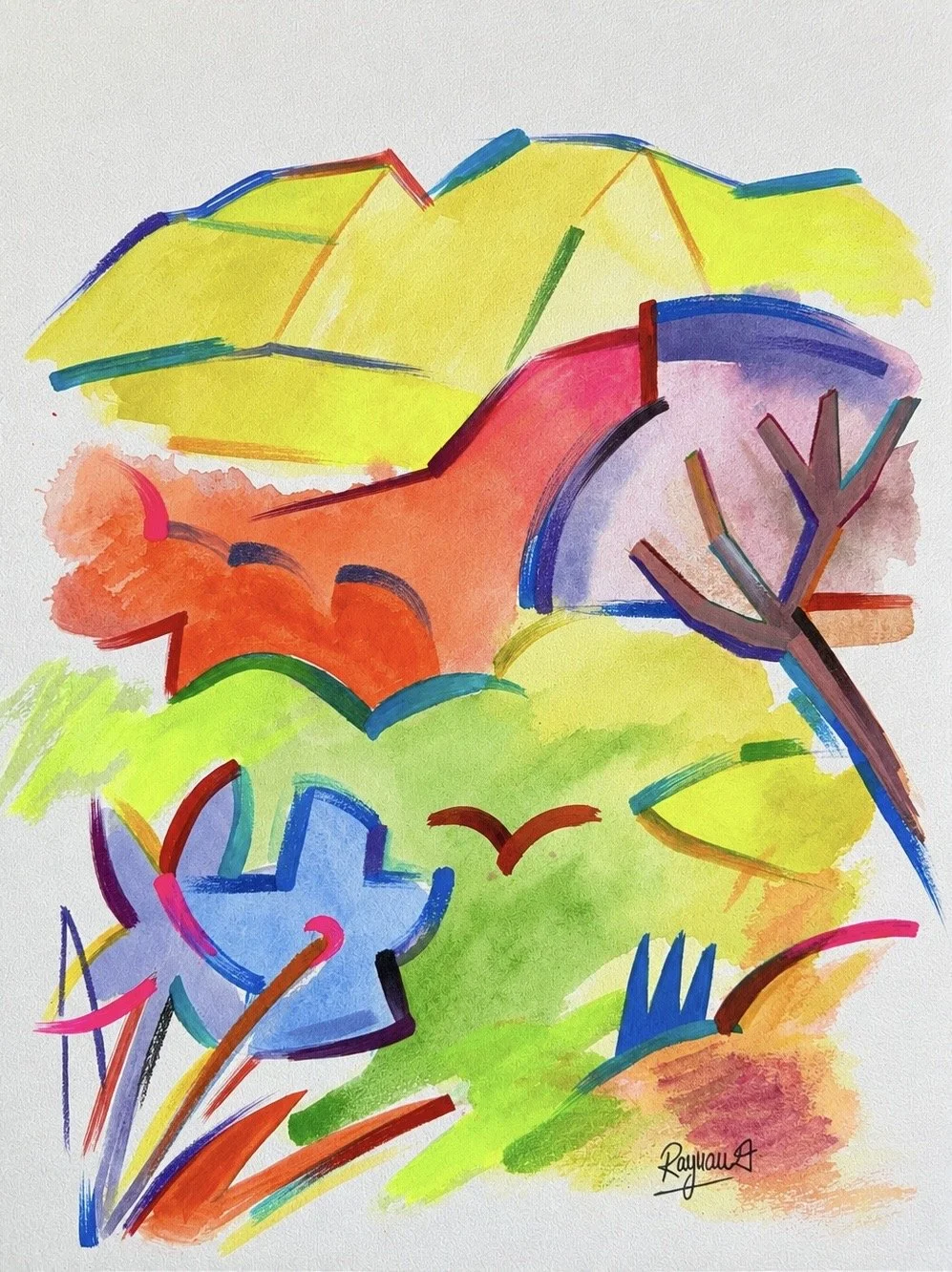 "Paysage du sud 3"
Gouache sur papier
30X40cm