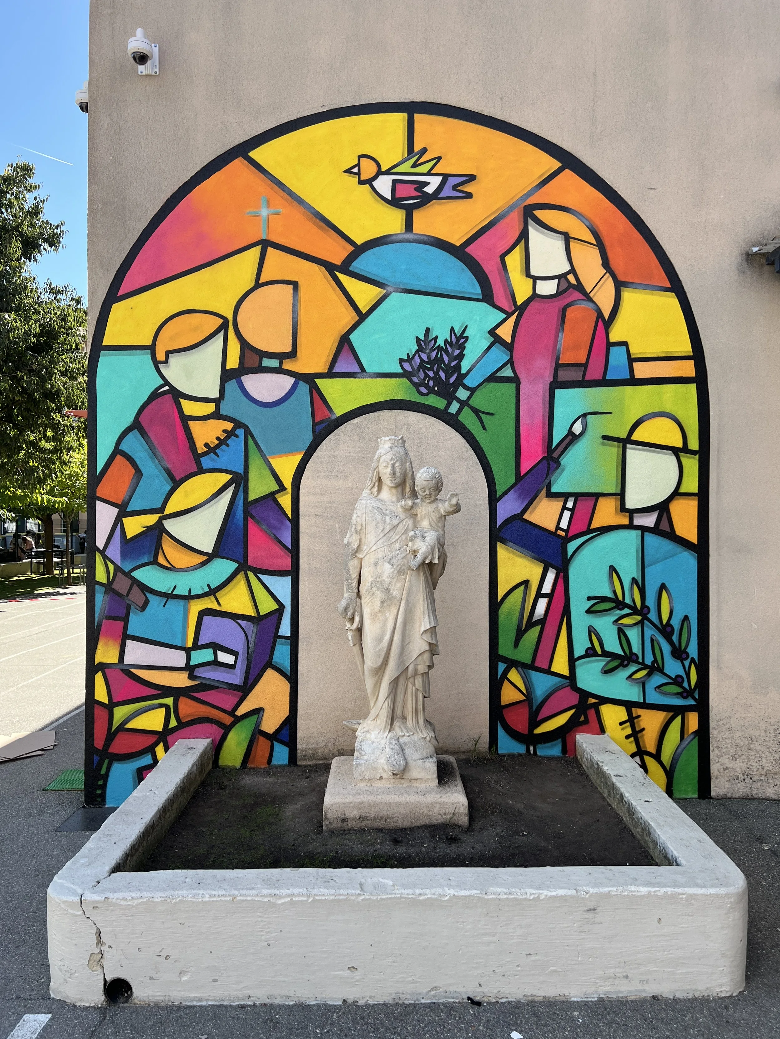 Peinture murale pour l'école "La Nativité" à Aix en Provence, Fr