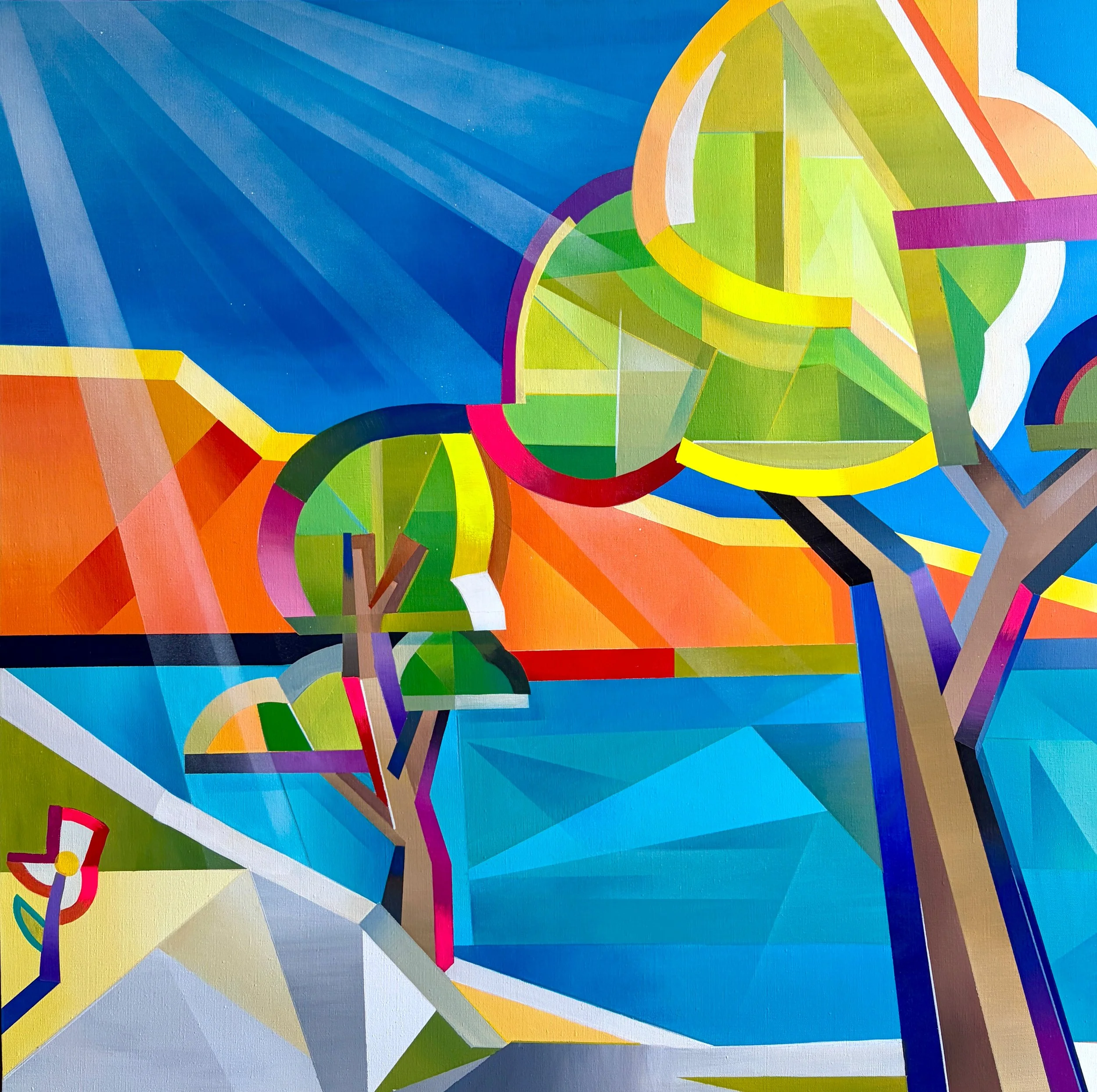 "Fleur d'été" 100x100 cm