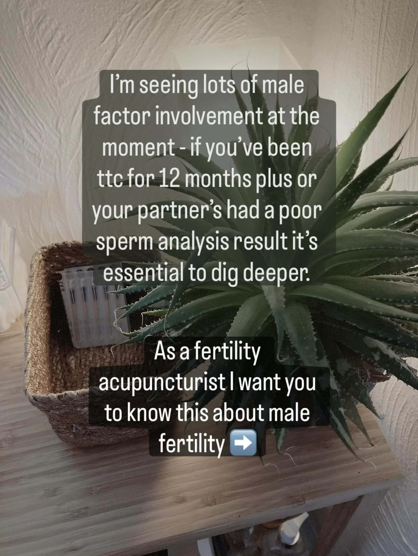 Too few men are being tested early enough in the fertility journey. My advice is please don&rsquo;t wait and hope it will sort itself out. There&rsquo;s so much we can do to help and sperm life cycle is 70-90 days so we can bring about huge improveme