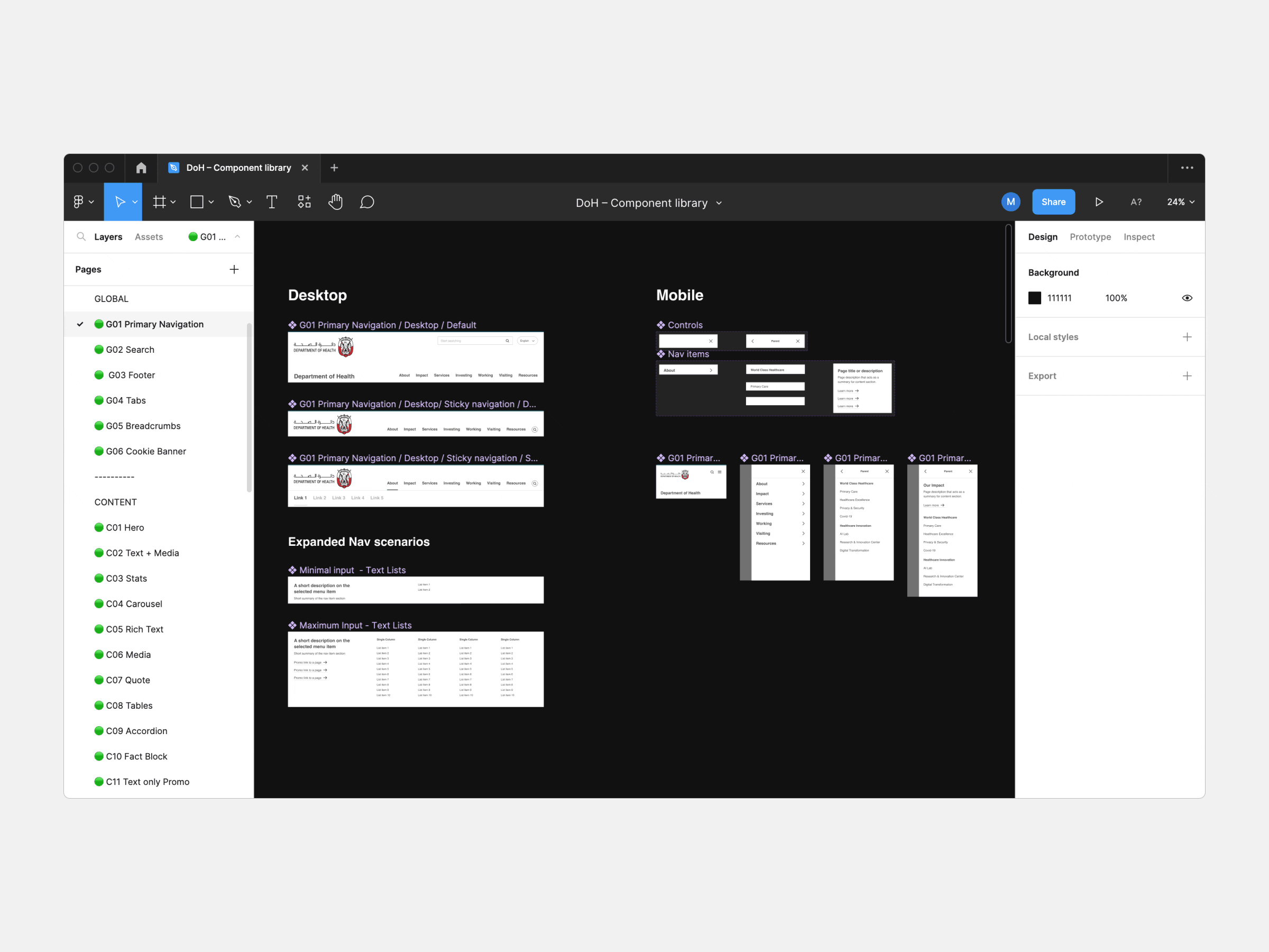 Component library (global modules)