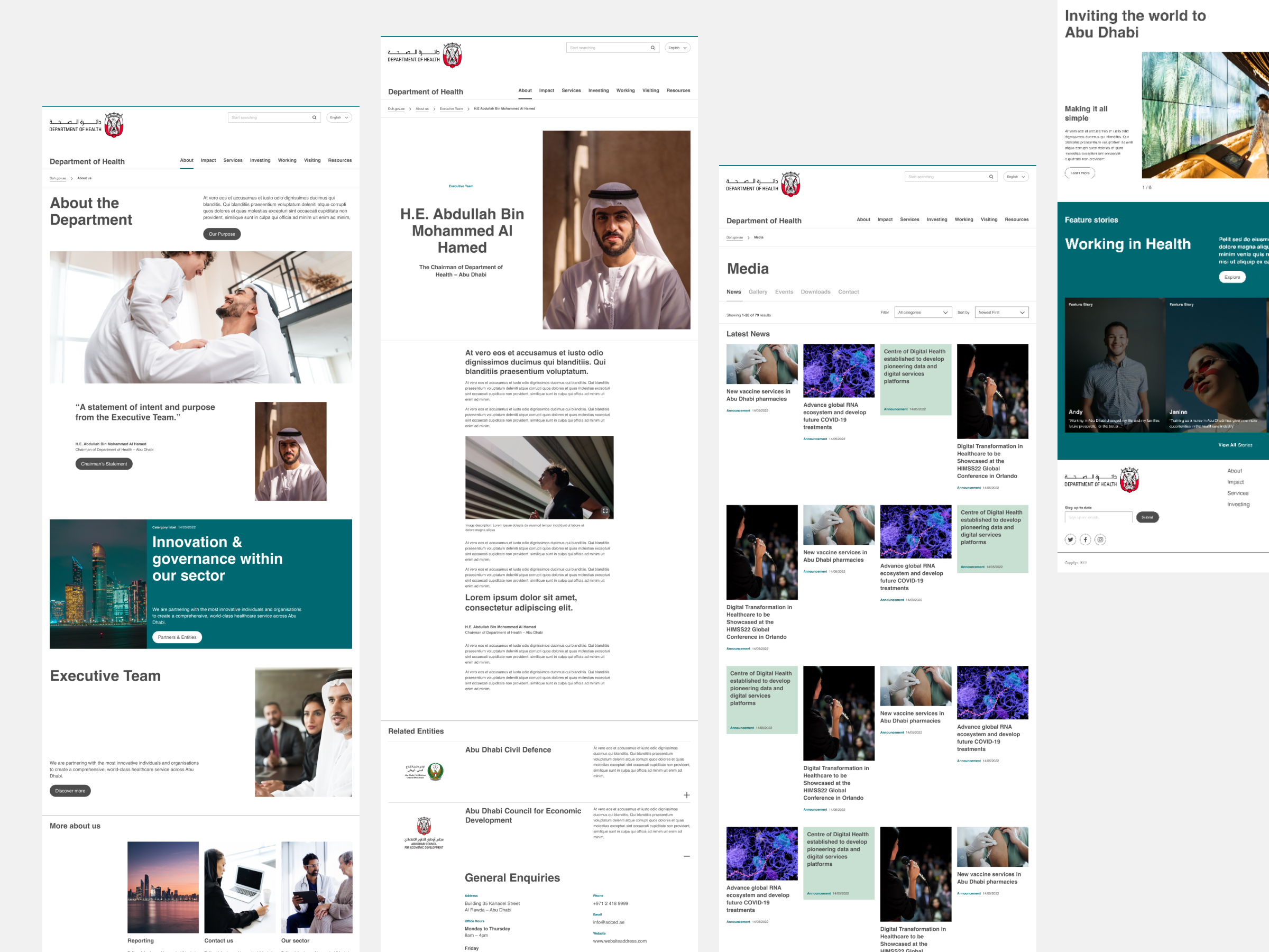 UI Design applied to content pages (desktop)
