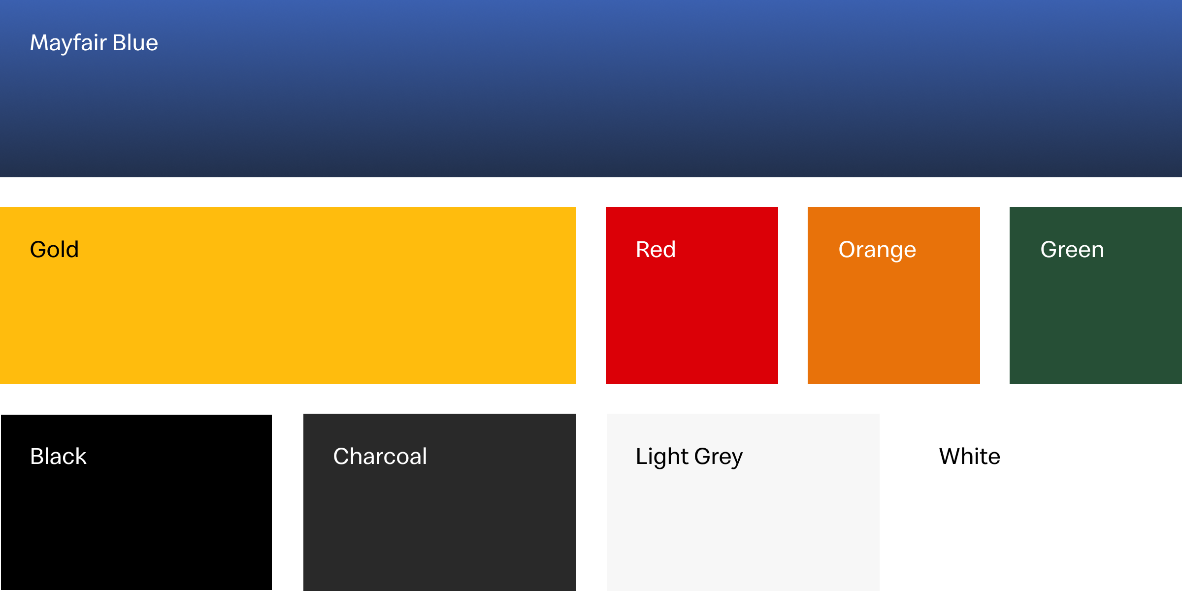 Foundational color palette for the McDonald's Monopoly app, essential to the brand's identity and user experience