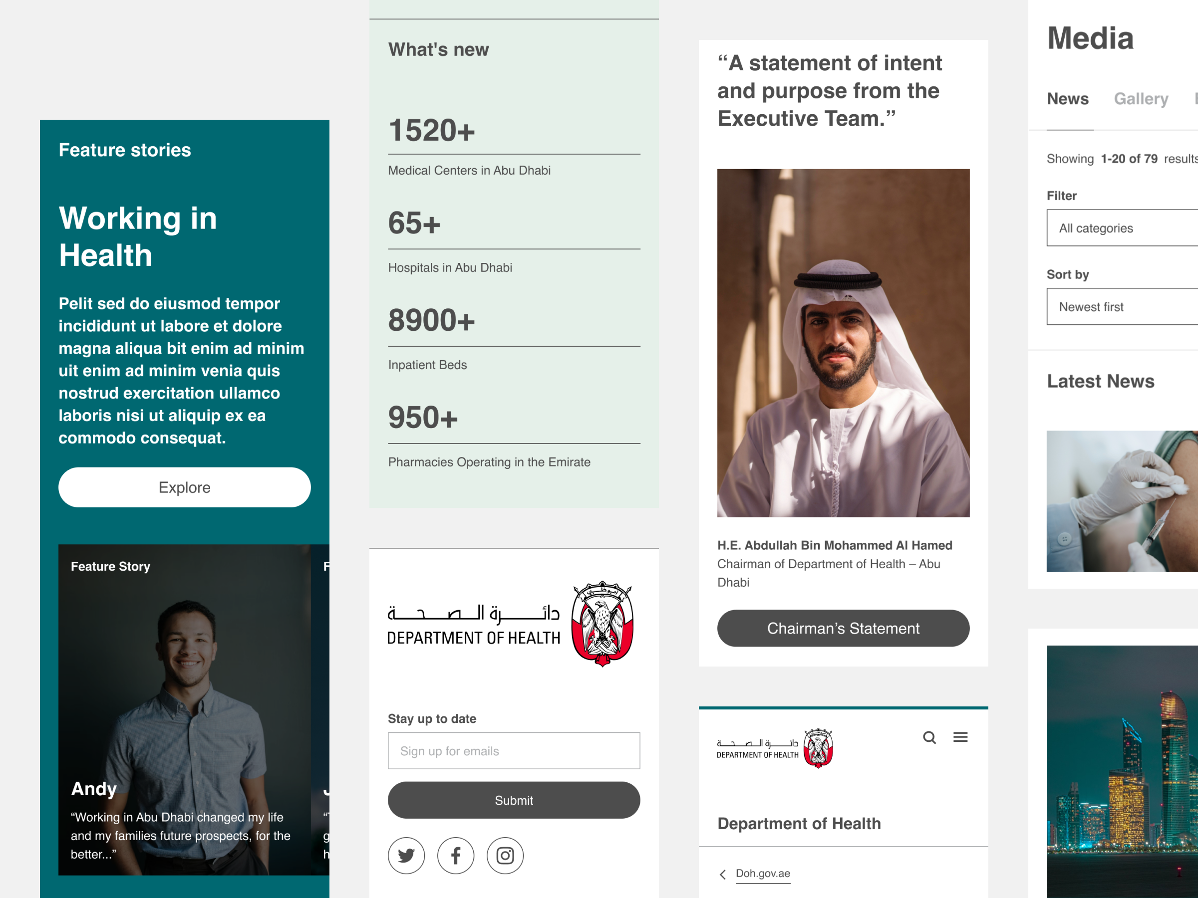 UI Design applied to content pages (mobile)