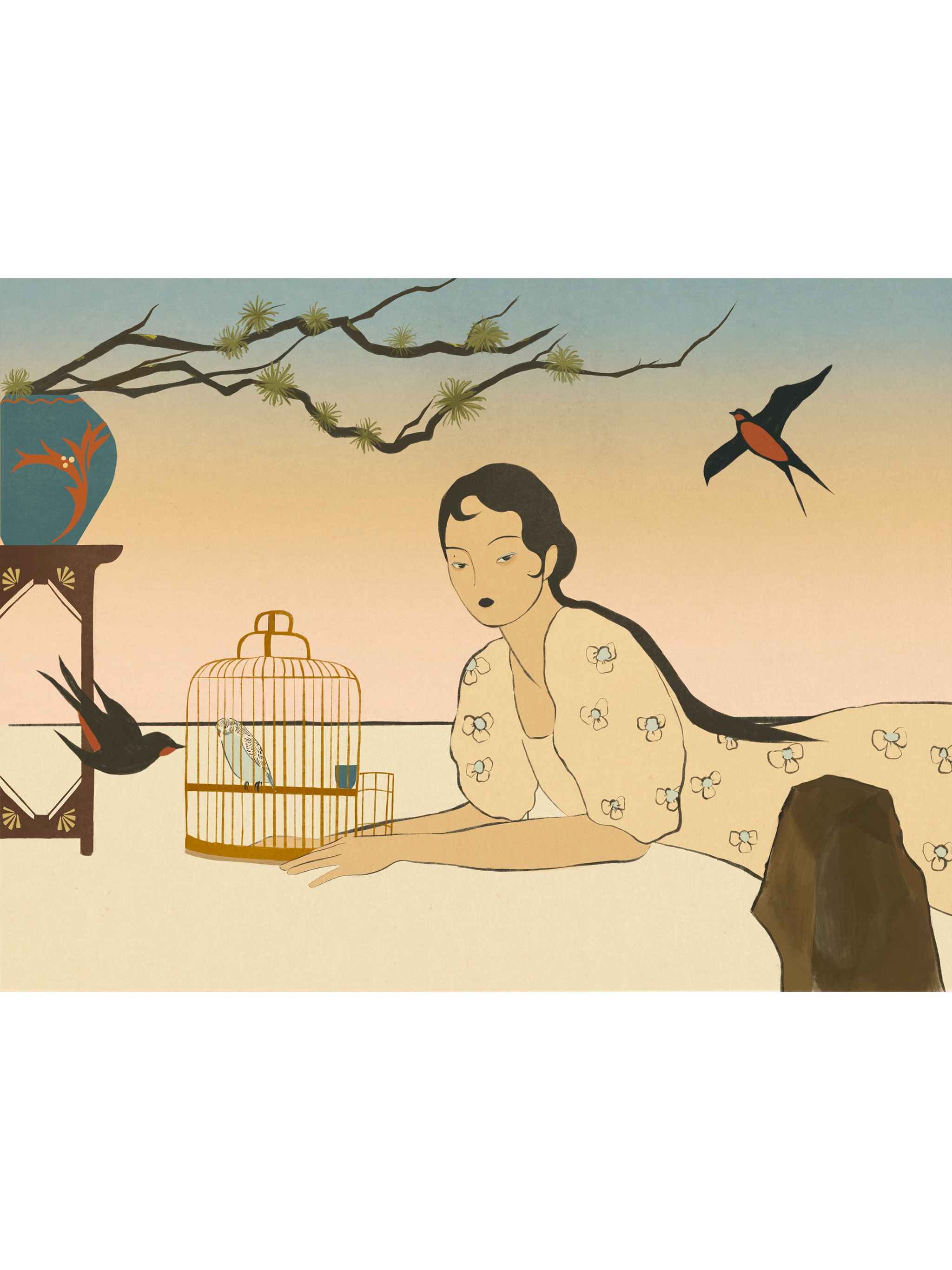 Girl and Parrot