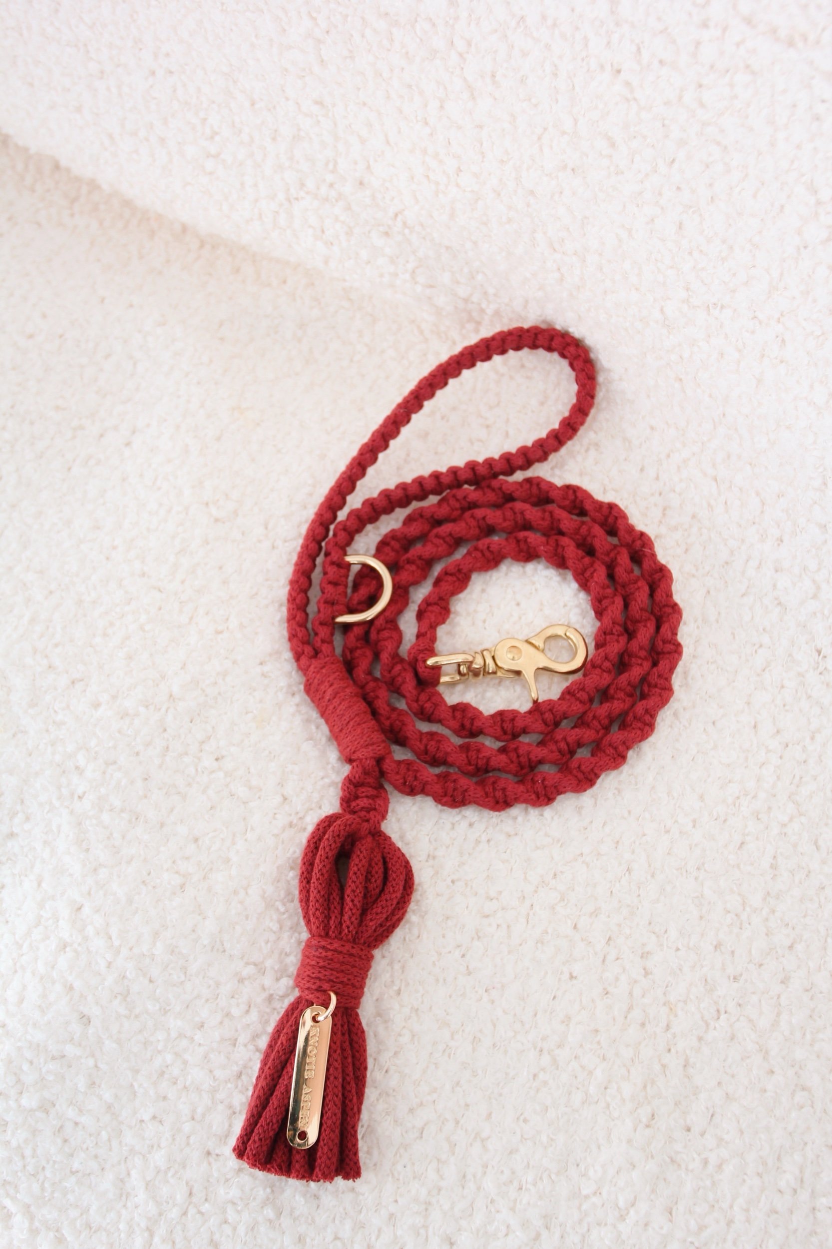 Wine Red Tassel Leash