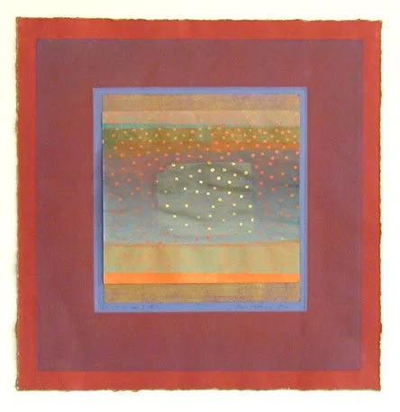 Dusk on the River, Lino-Monoprint, 13"x13"