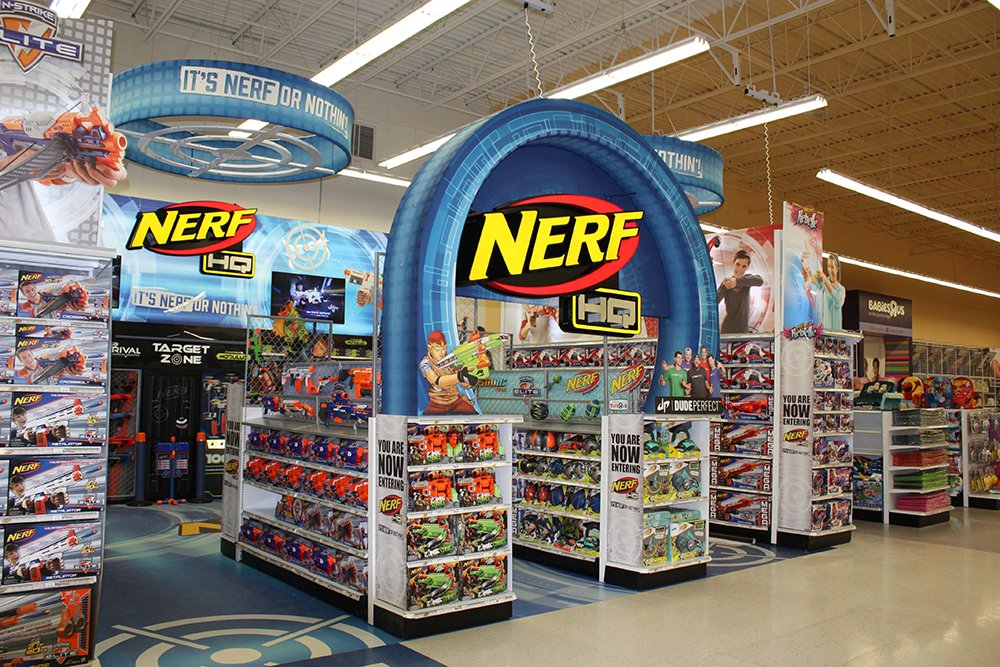 Nerf HQ Display in Toys R Us - View 1