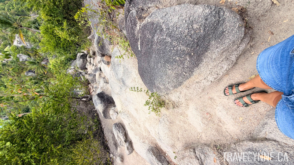 It's always daunting looking at the way down. Somehow it looks harder than it did going up!